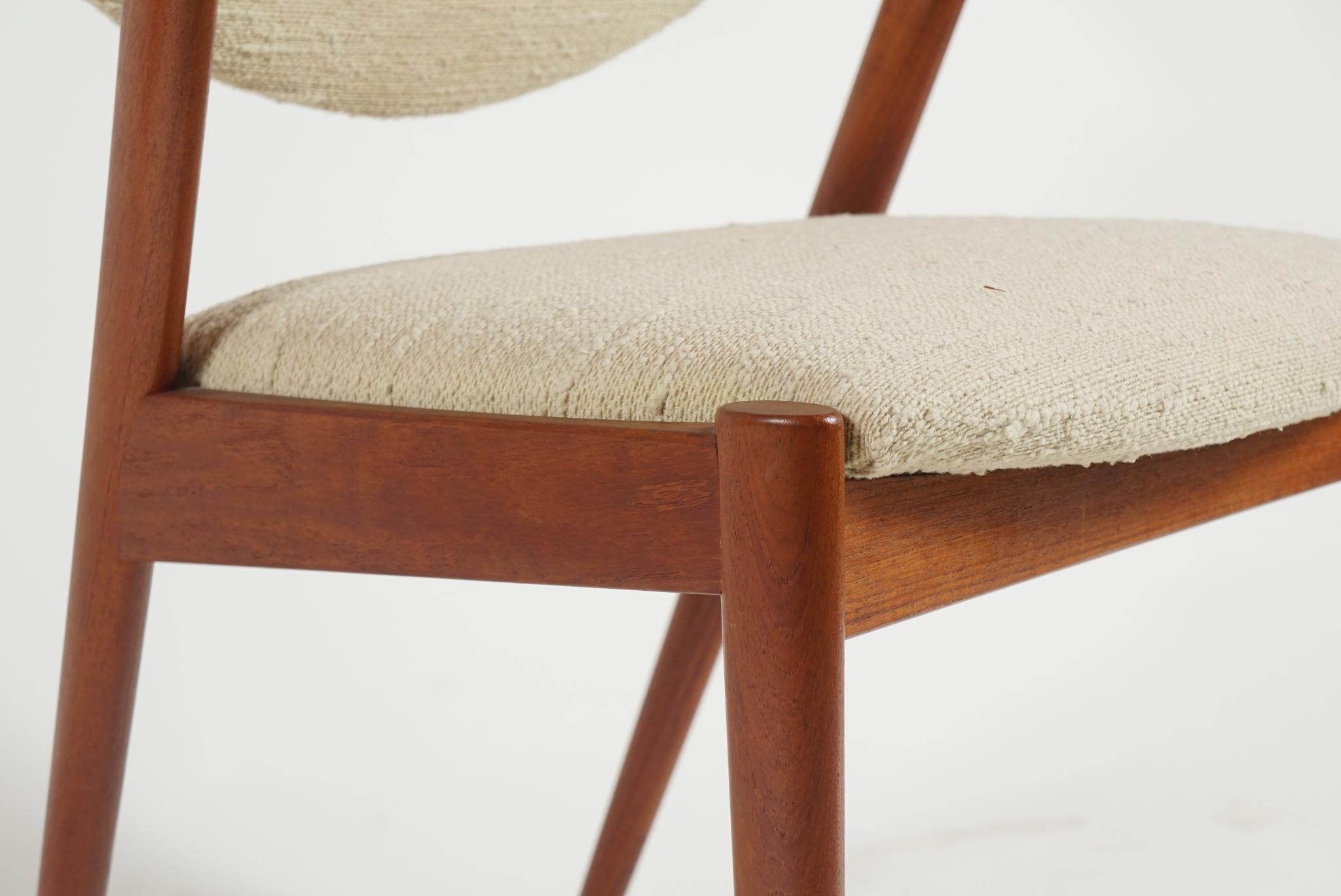 Four Kai Kristiansen Chairs in Teak with Original Upholstery 4