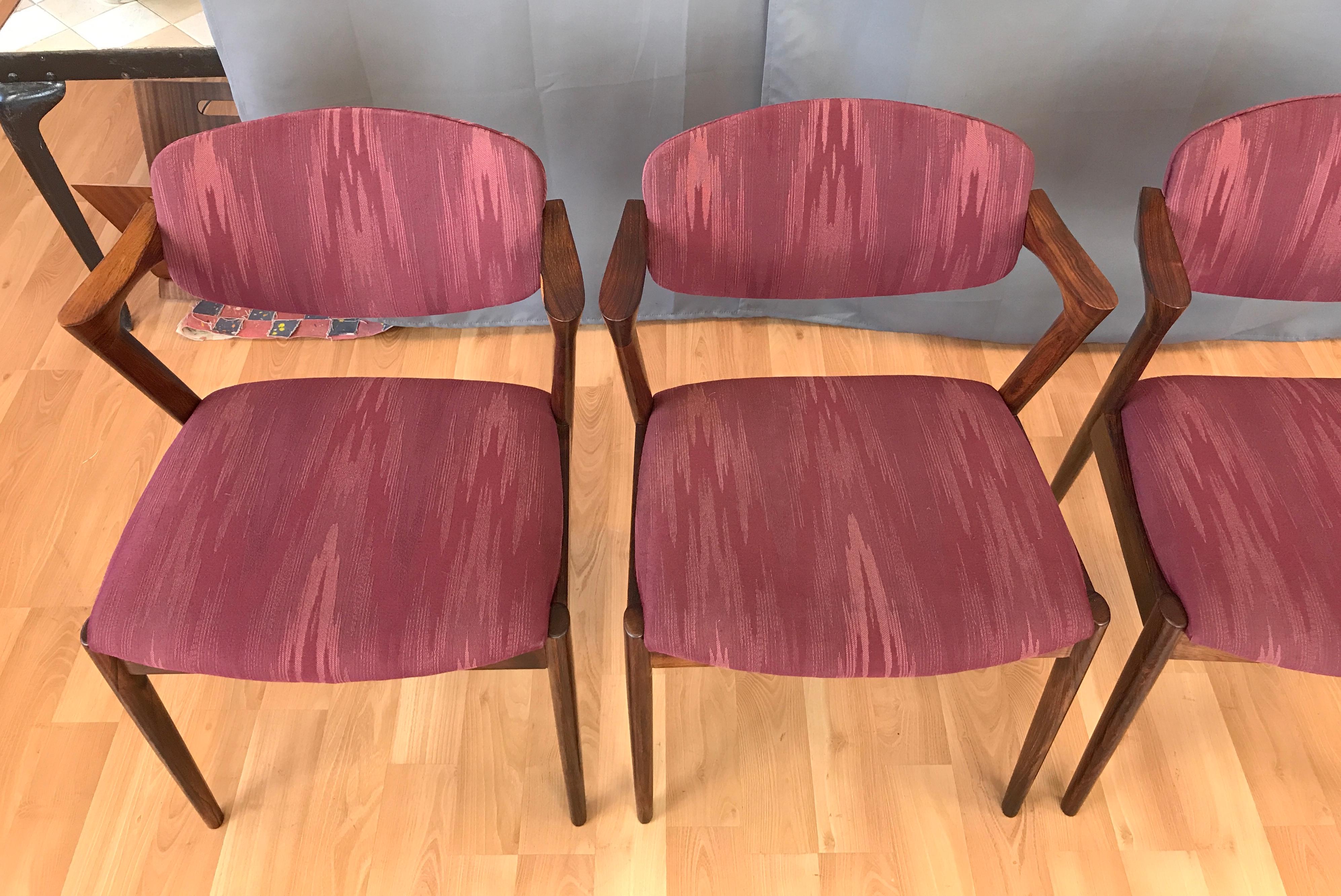Four Kai Kristiansen Rosewood Dining Chairs for Schou Andersen In Good Condition In San Francisco, CA