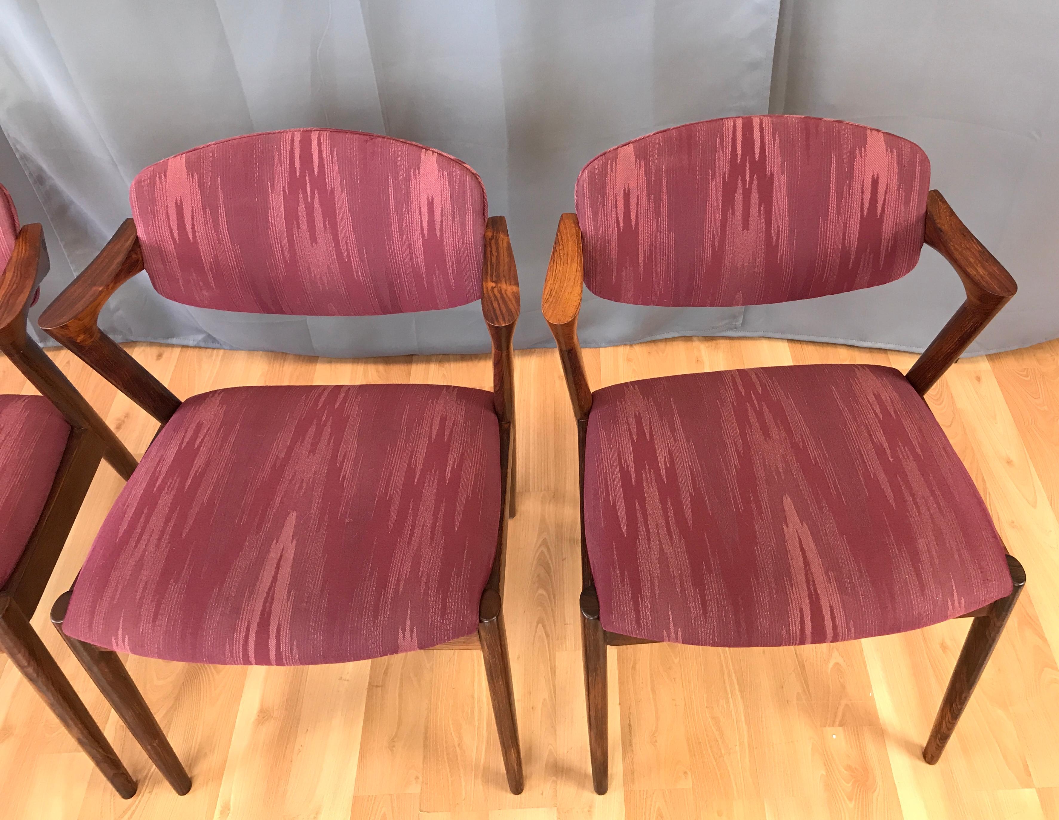 Mid-20th Century Four Kai Kristiansen Rosewood Dining Chairs for Schou Andersen