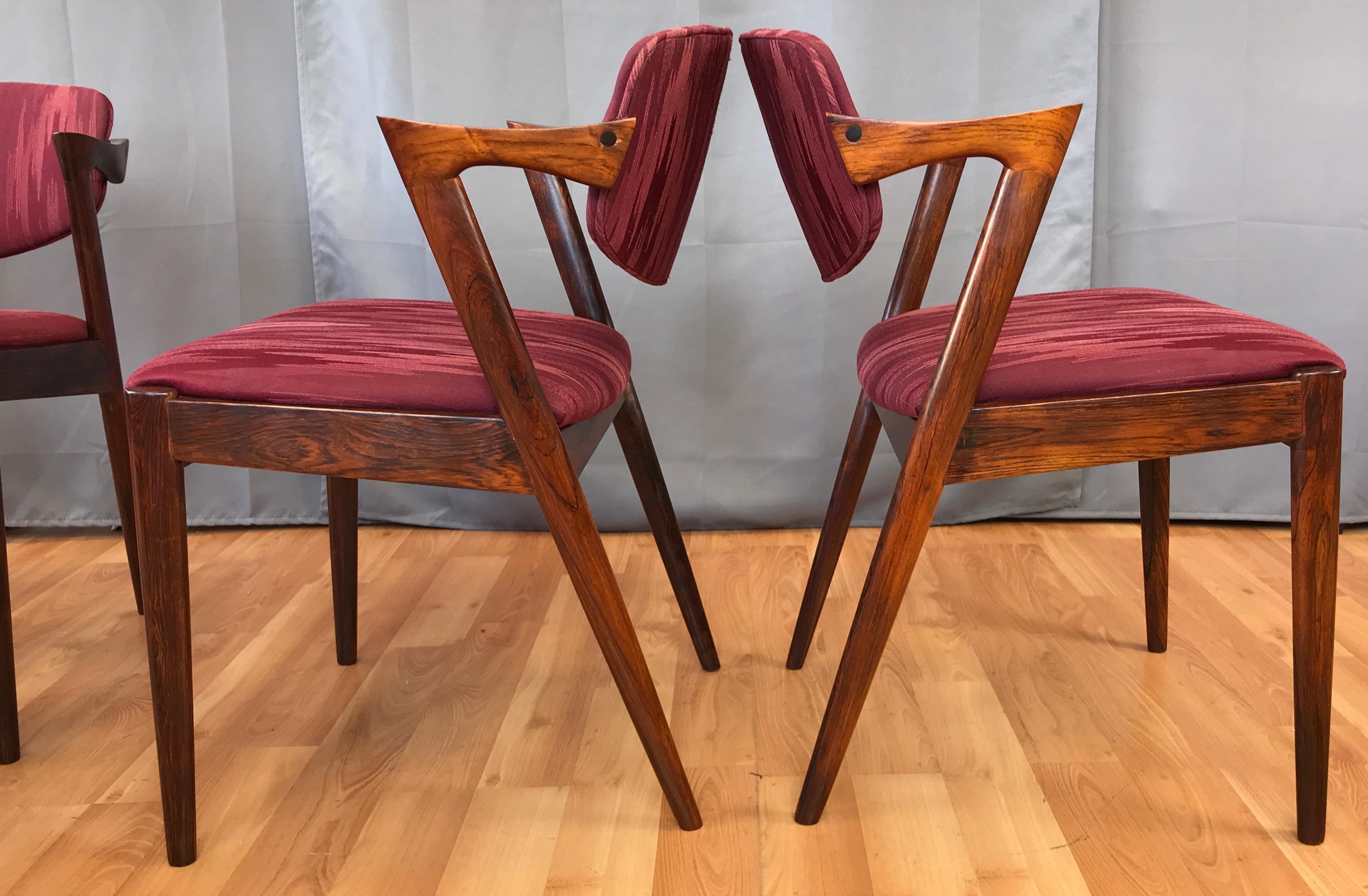 Four Kai Kristiansen Rosewood Dining Chairs for Schou Andersen 2