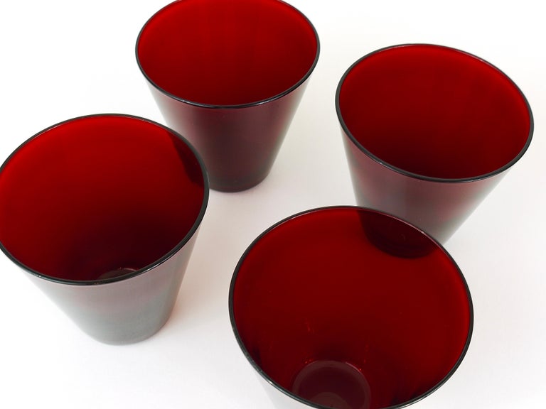 Four Kaj Franck Kartio Midcentury Drinking Glasses by Nuutajarvi