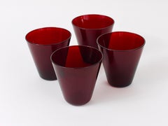 Four Kaj Franck Kartio Midcentury Drinking Glasses by Nuutajarvi Nottsjo Finland