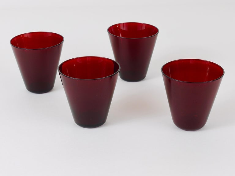 Four Kaj Franck Kartio Midcentury Drinking Glasses by Nuutajarvi