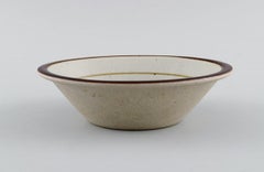 Four Knabstrup Porridge Bowls in Partially Glazed Stoneware, Retro