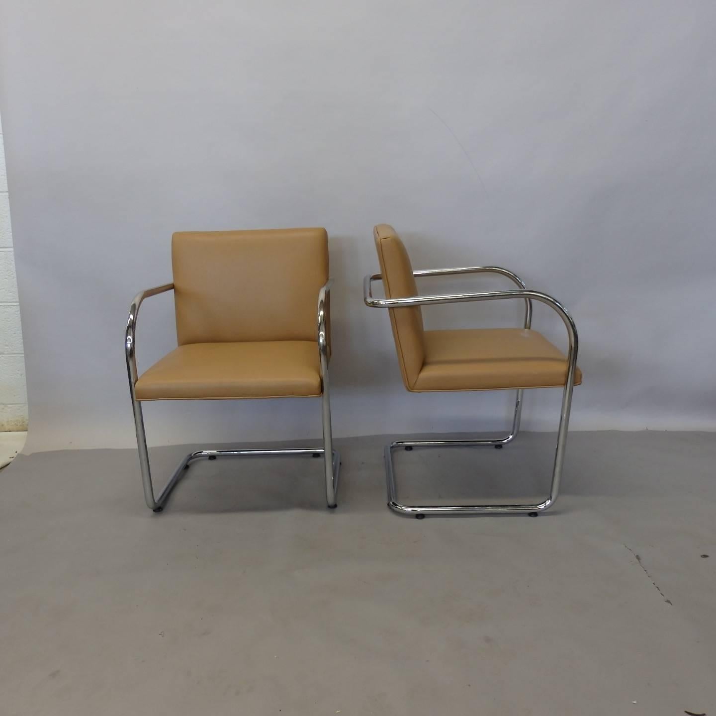 20th Century Four Knoll Mies van der Rohe Brno Chrome Tube Chairs