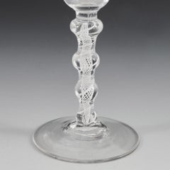 Four Knop Opaque Twist Georgian Wine Glass c1760