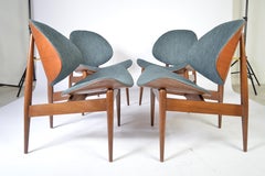 Four Kodawood Clam Shell Chairs by Seymour James Wiener