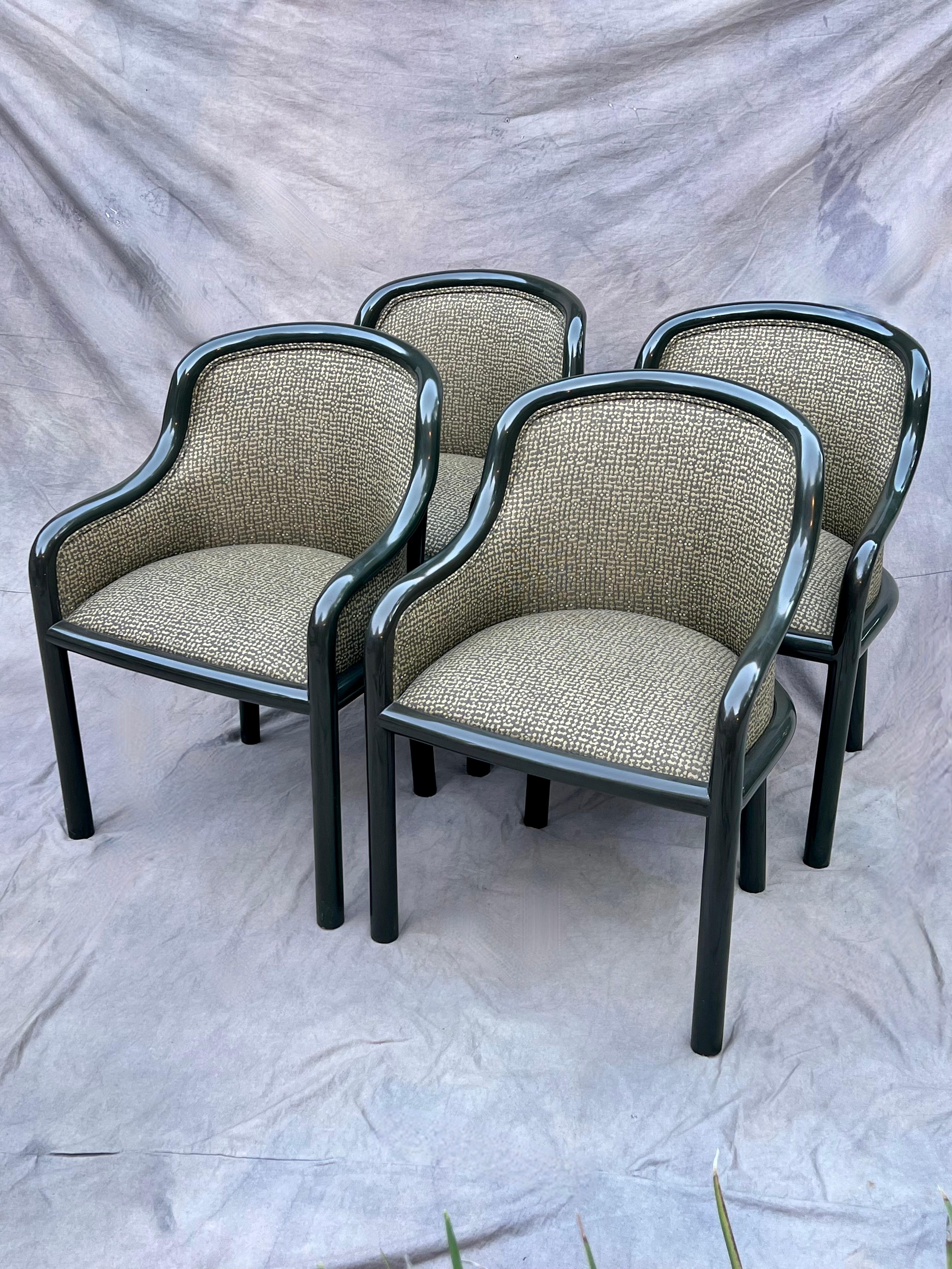 20th Century Four Lacquered Karl Springer Side or Dining Chairs