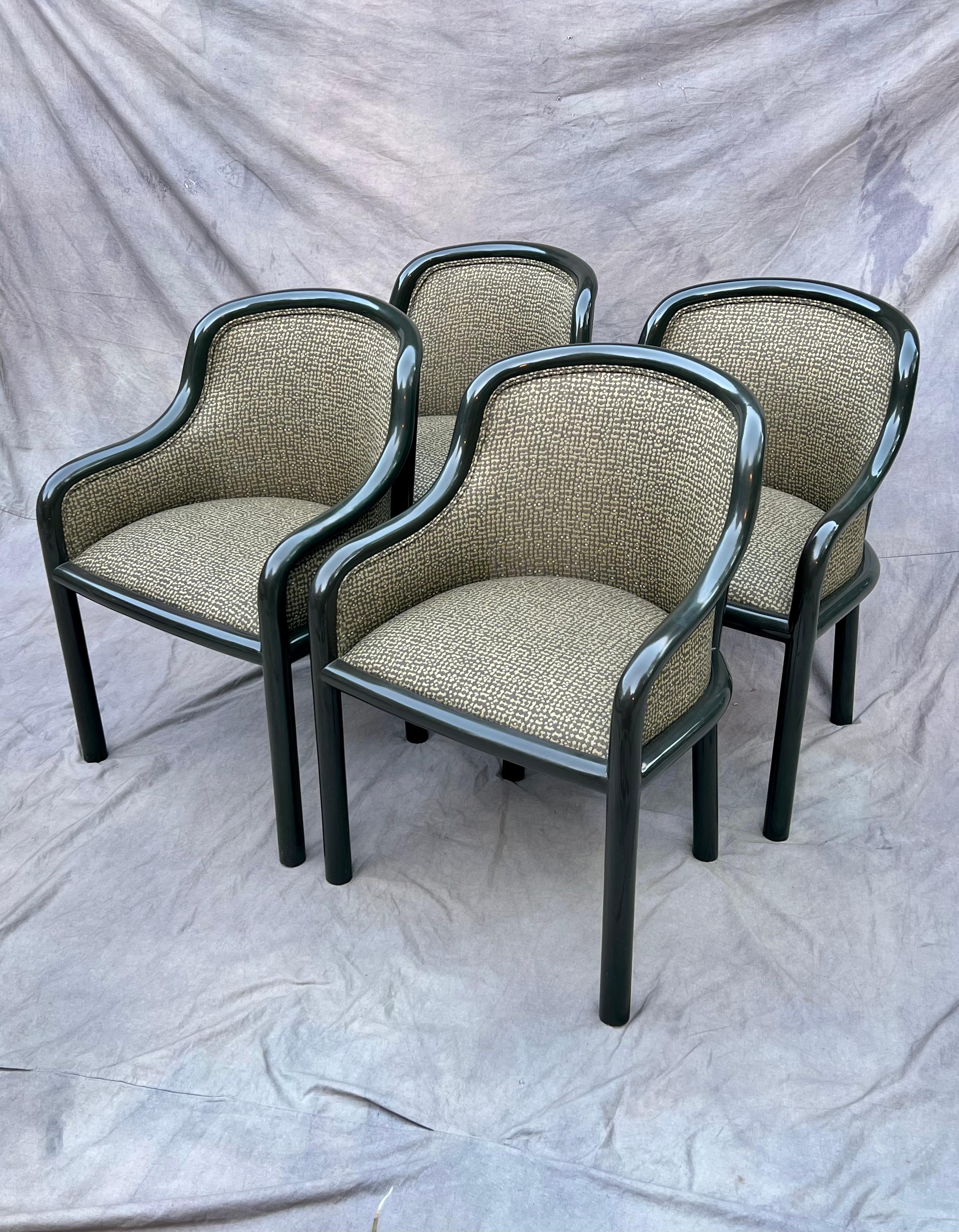 Four Lacquered Karl Springer Side or Dining Chairs 1