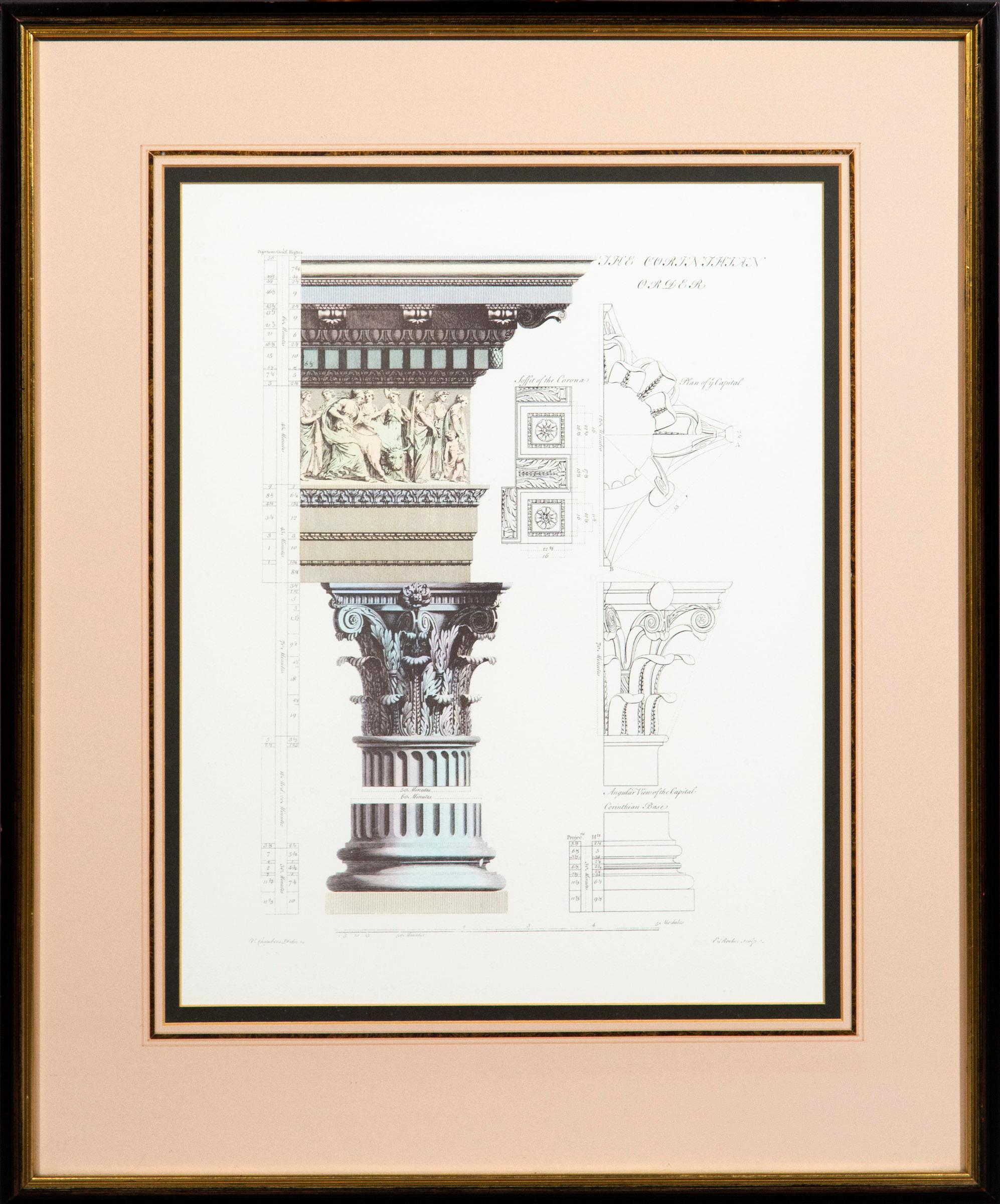 Classical Greek Four Large Architectural Prints of Classical Orders For Sale