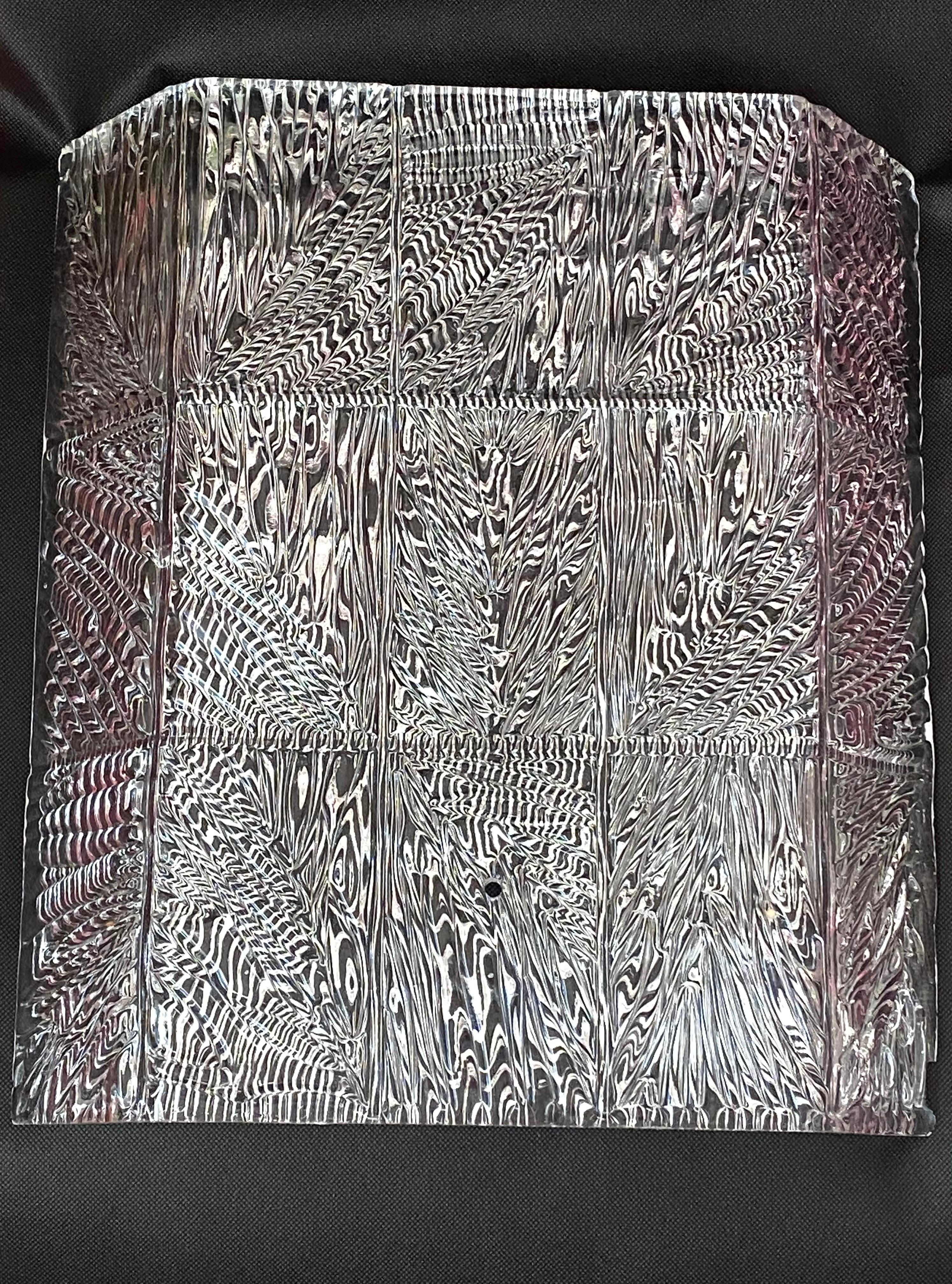 Four Large Kalmar Frosted Textured Glass Sconces, Austria, 1950s For Sale 9