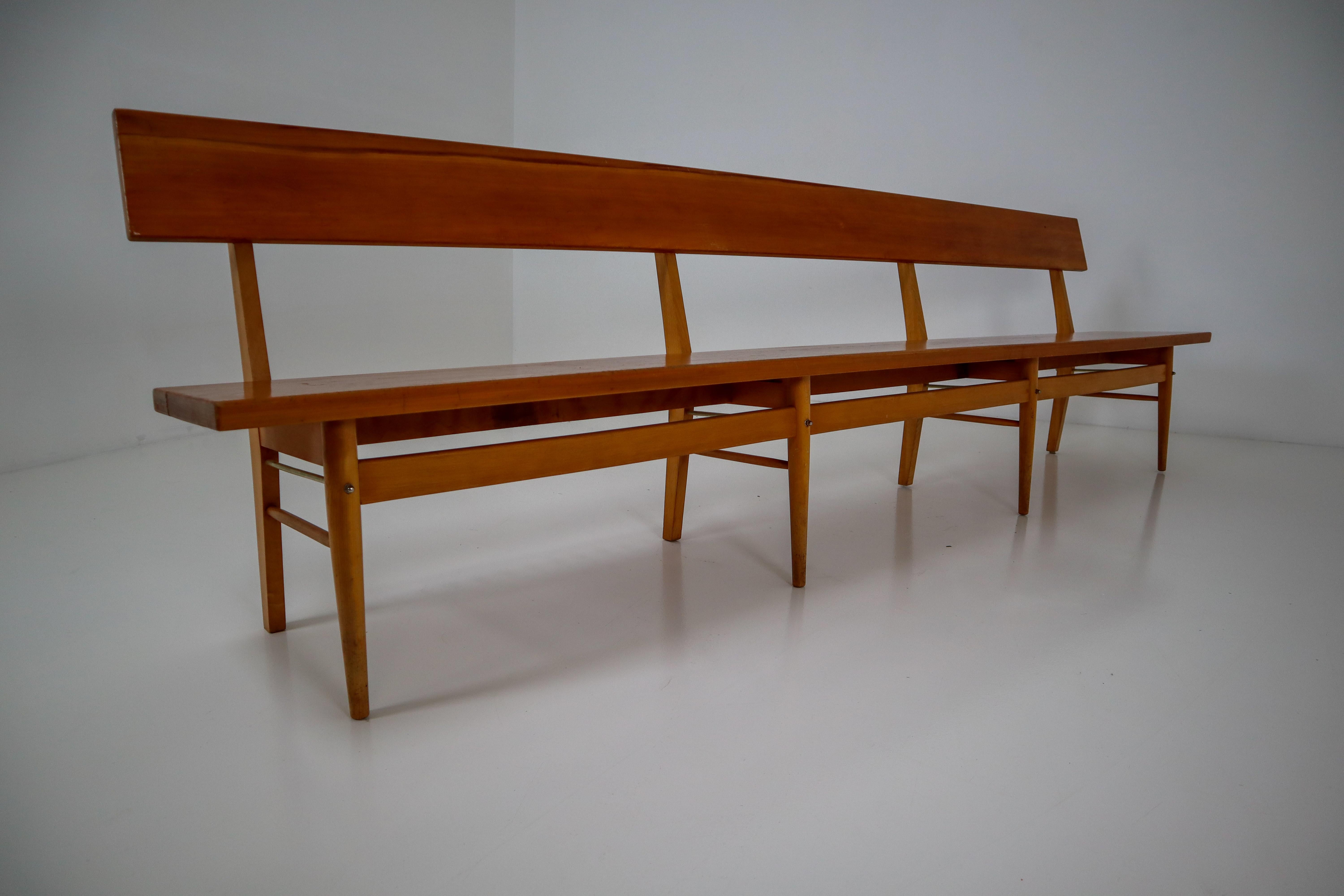 Four Large Mid-20 Century Scandinavian Wooden Benches 5
