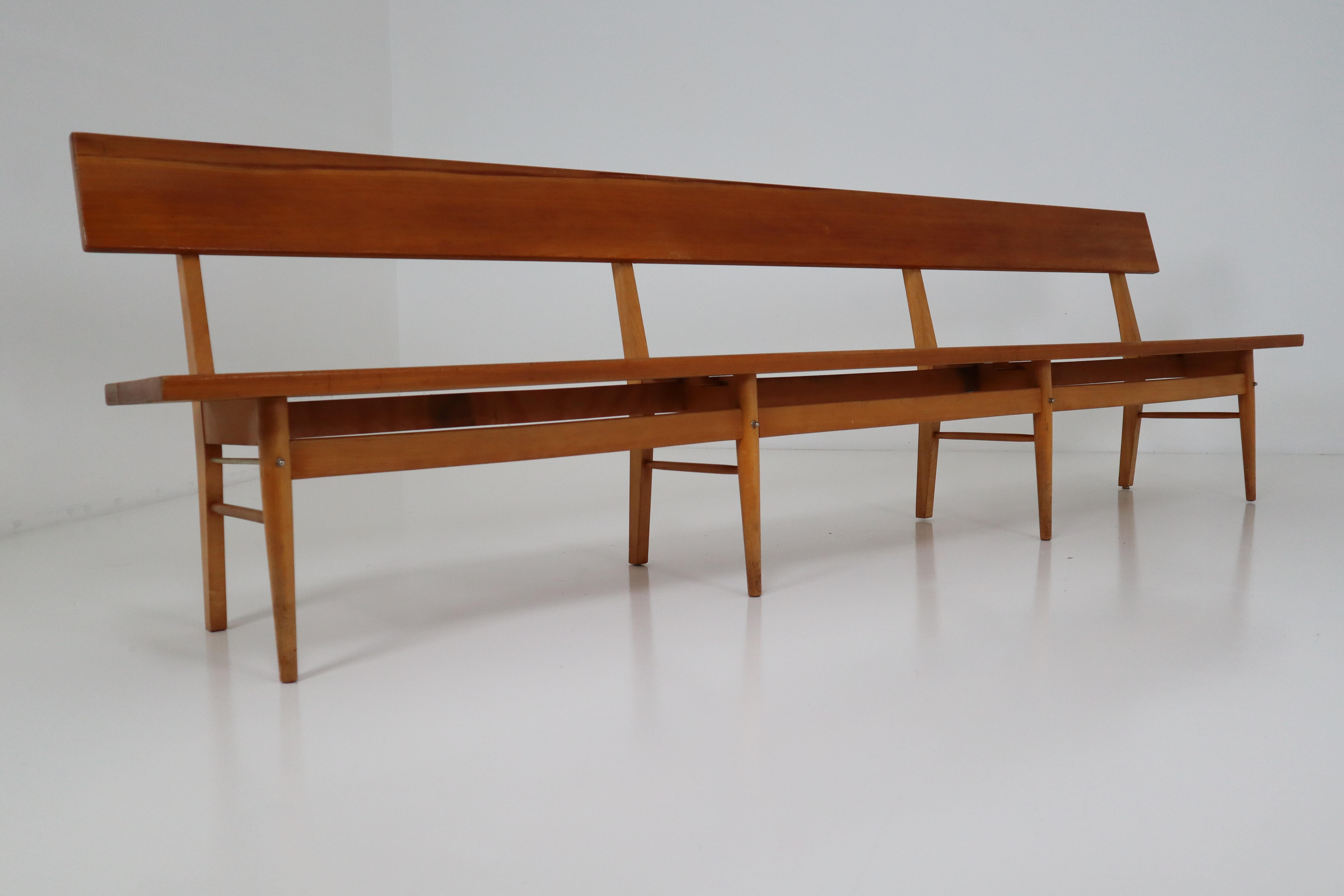 Mid-Century Modern Four Large Mid-20 Century Scandinavian Wooden Benches