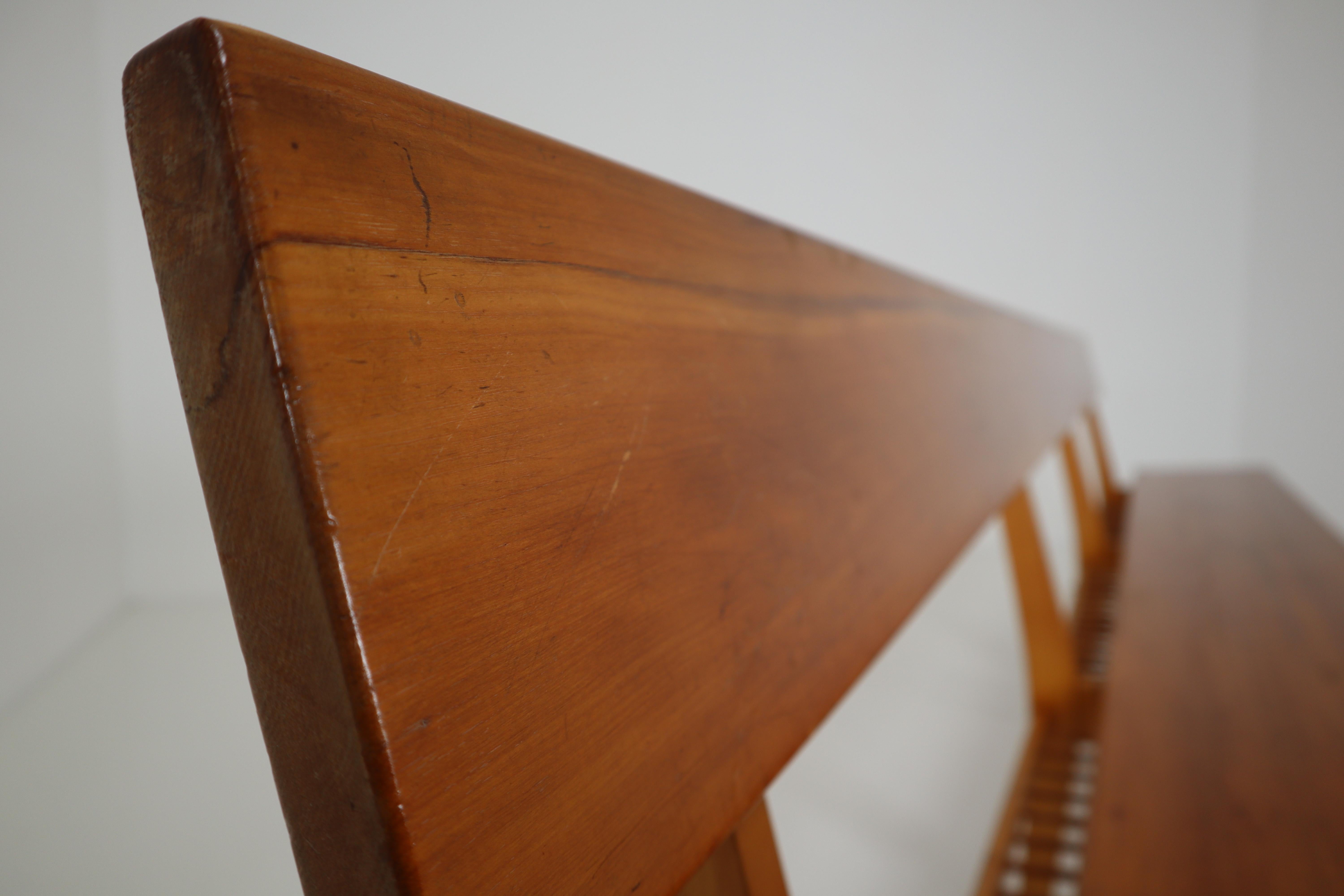 Four Large Mid-20 Century Scandinavian Wooden Benches In Good Condition In Almelo, NL
