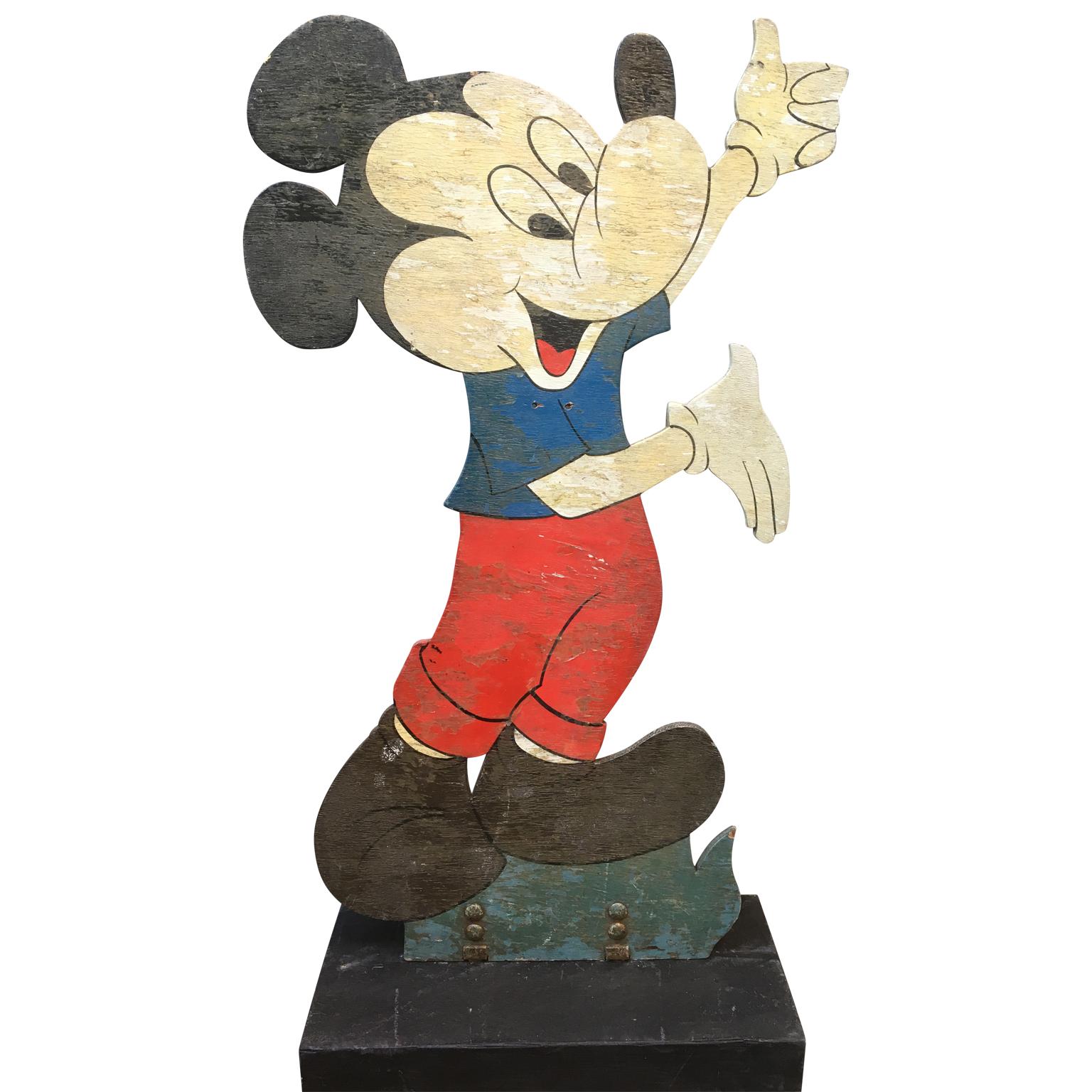 American Four Large Mid-Century Disney Figures Donald, Daisy, Micky Mouse And Pinocchio