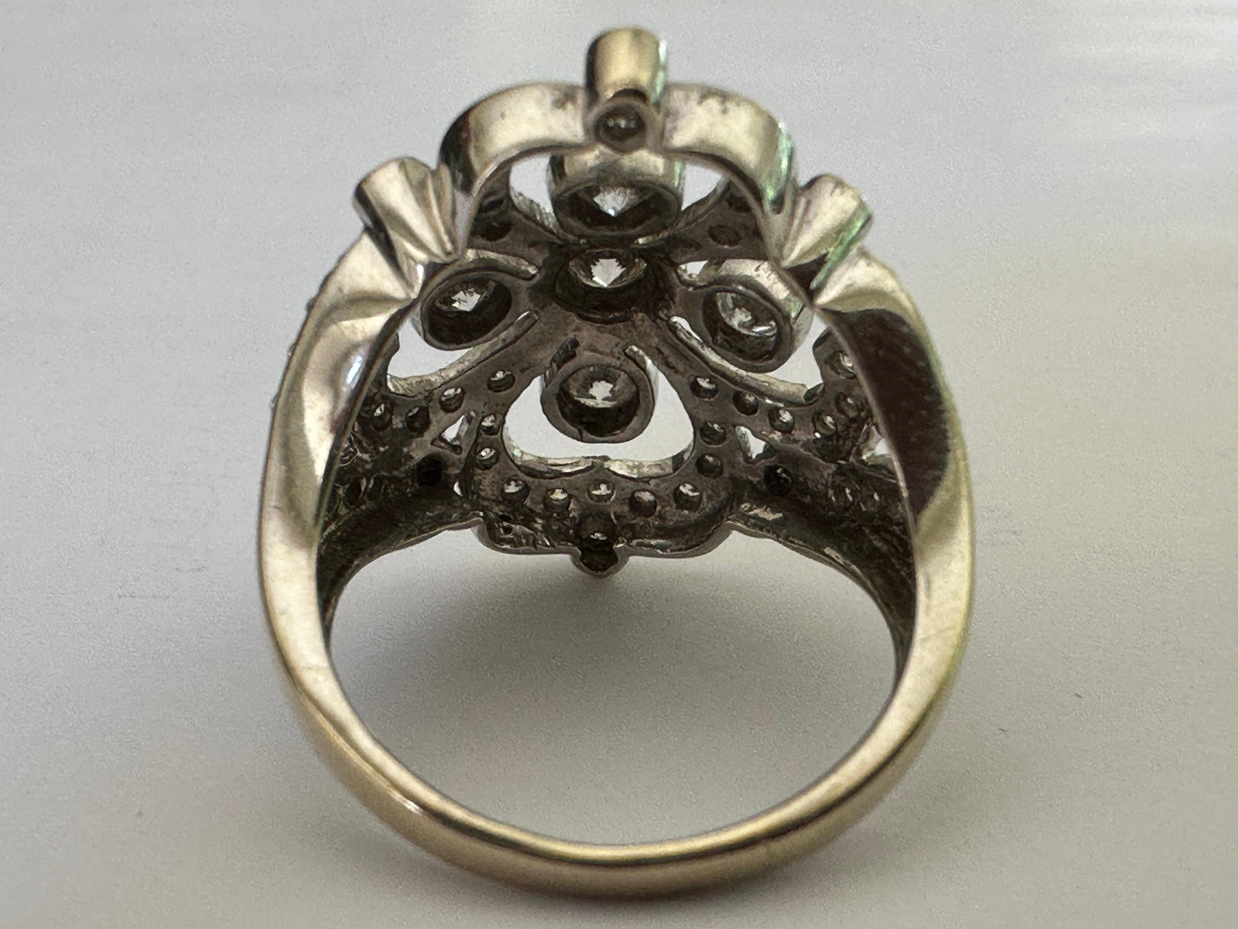 Four Leaf Clover Diamond Cocktail Ring In Good Condition For Sale In Denver, CO