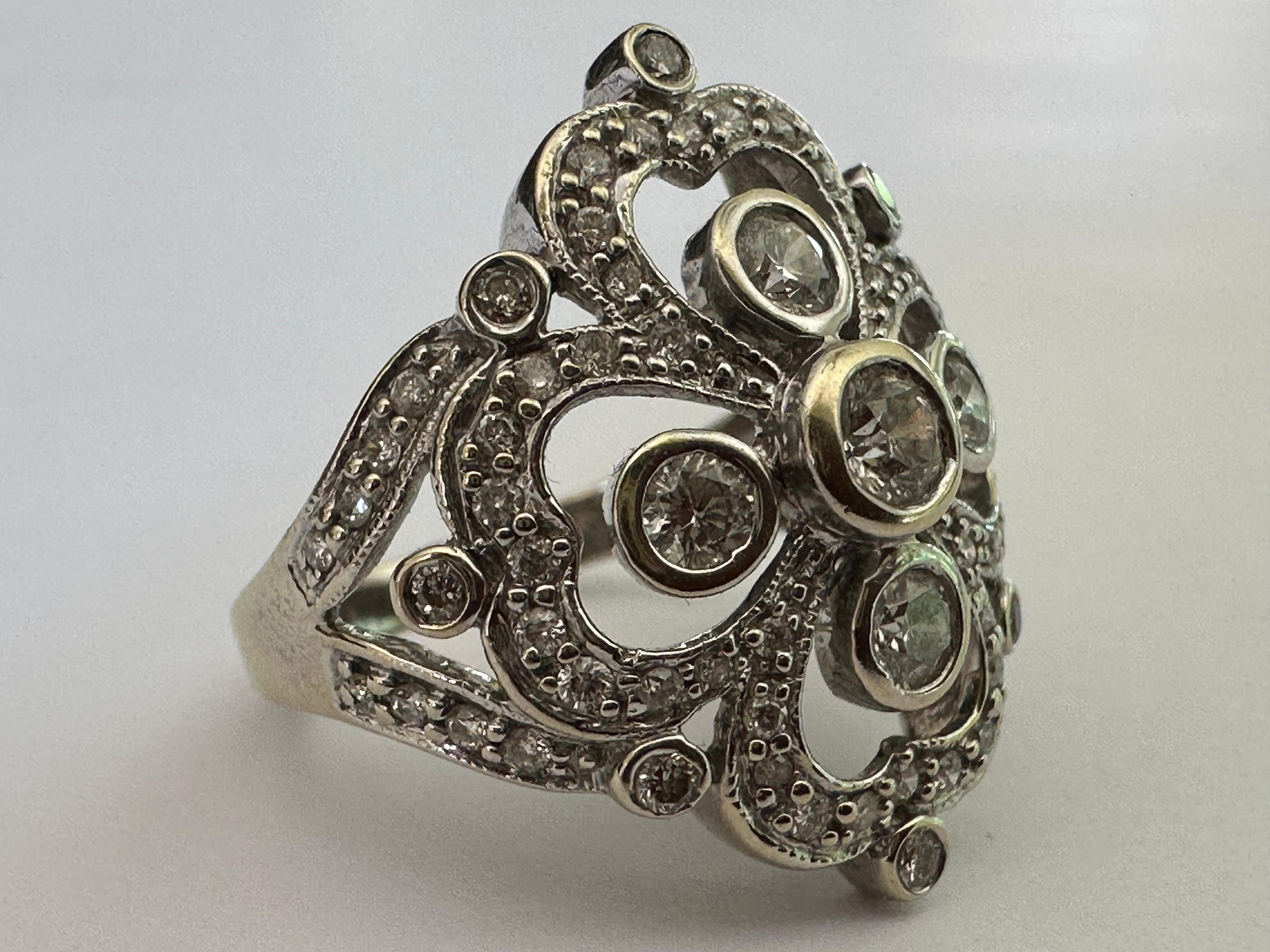 Four Leaf Clover Diamond Cocktail Ring For Sale 1