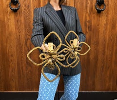 Lámpara de pared Trébol de cuatro hojas de Pier Luigi Colli, años 50, en hierro dorado