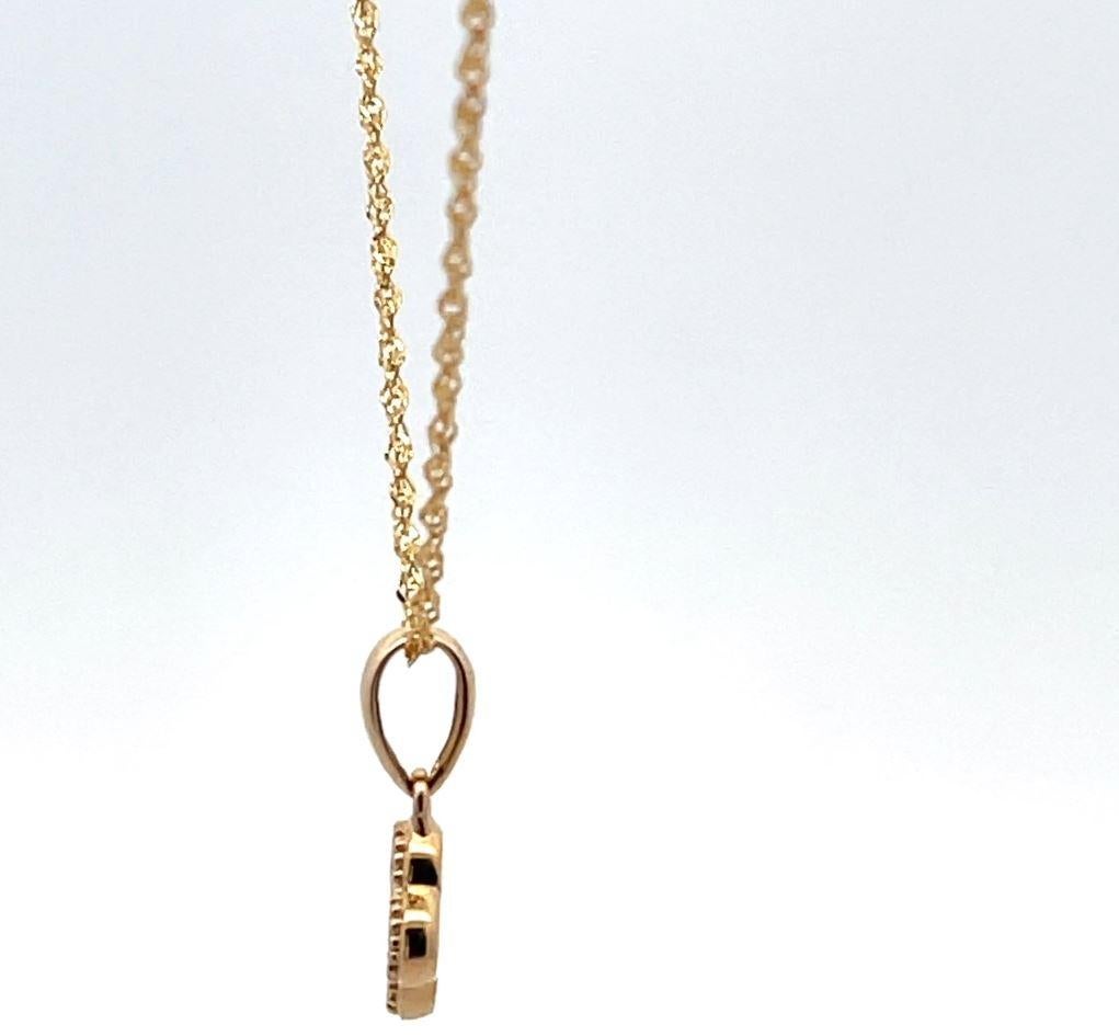 Four Leaf Quatrefoil 0.29 Carat Diamond Pendant Necklace in 14K Yellow Gold For Sale 2