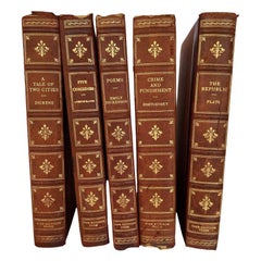 FOUR Leather Bound First Edition 1946 Antique Books Tale of Two Cities etc