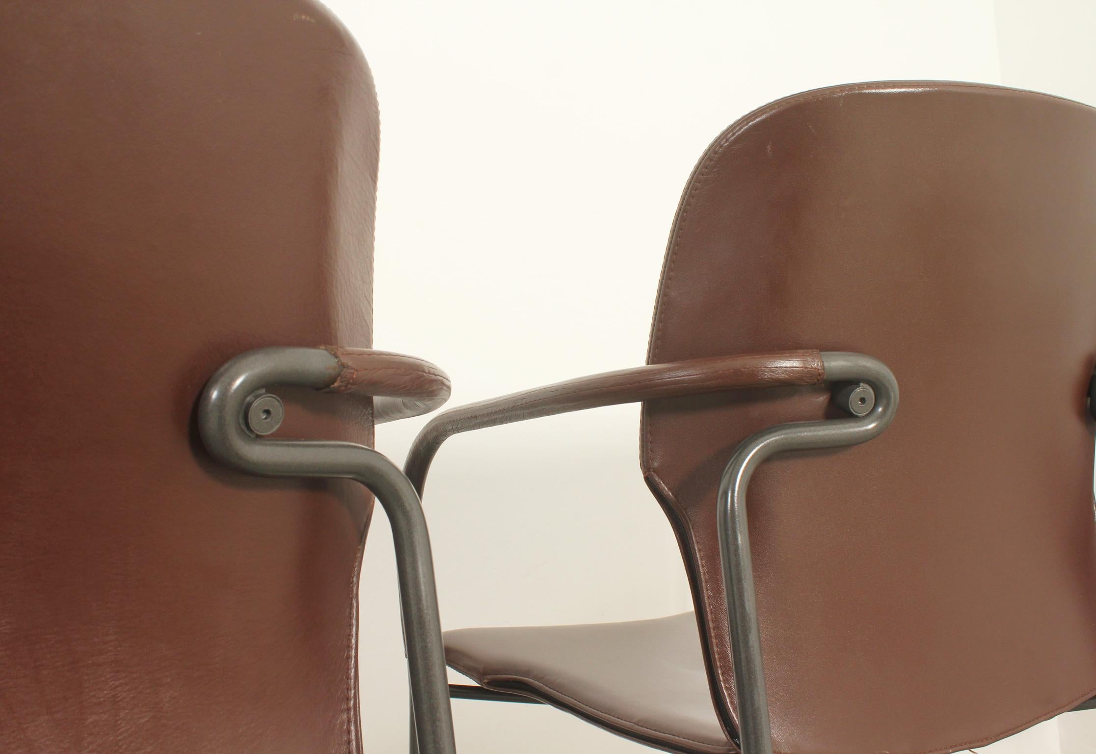 Vier Lalanda-Stühle aus Leder von Gianfranco Frattini, 1980er-Jahre im Angebot 1