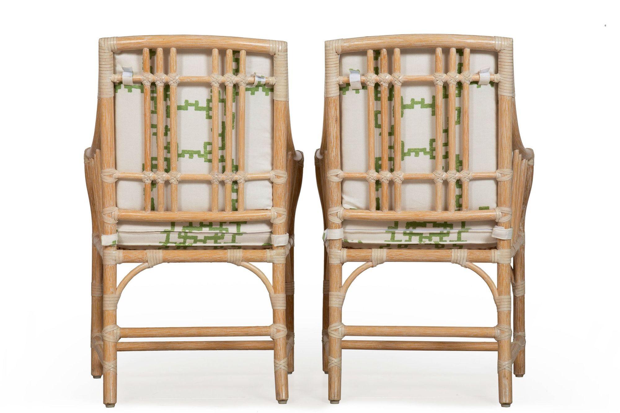 Quatre fauteuils Balboa en rotin recouverts de cuir avec table de jeu de McGuire en vente 6