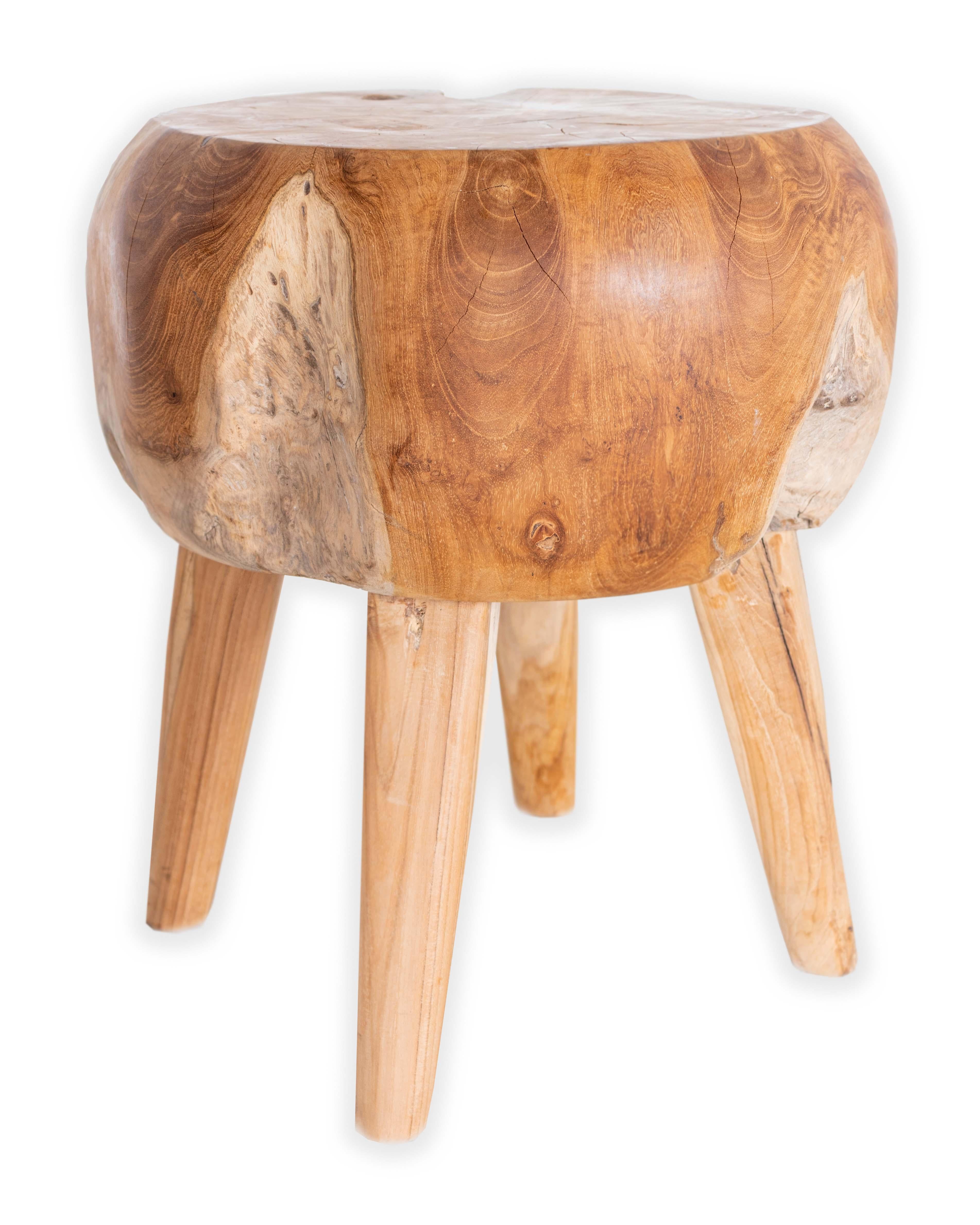 Rustic wooden end table/stool. 

Piece from our one of a kind Le Monde collection. Exclusive to Brendan Bass. 

