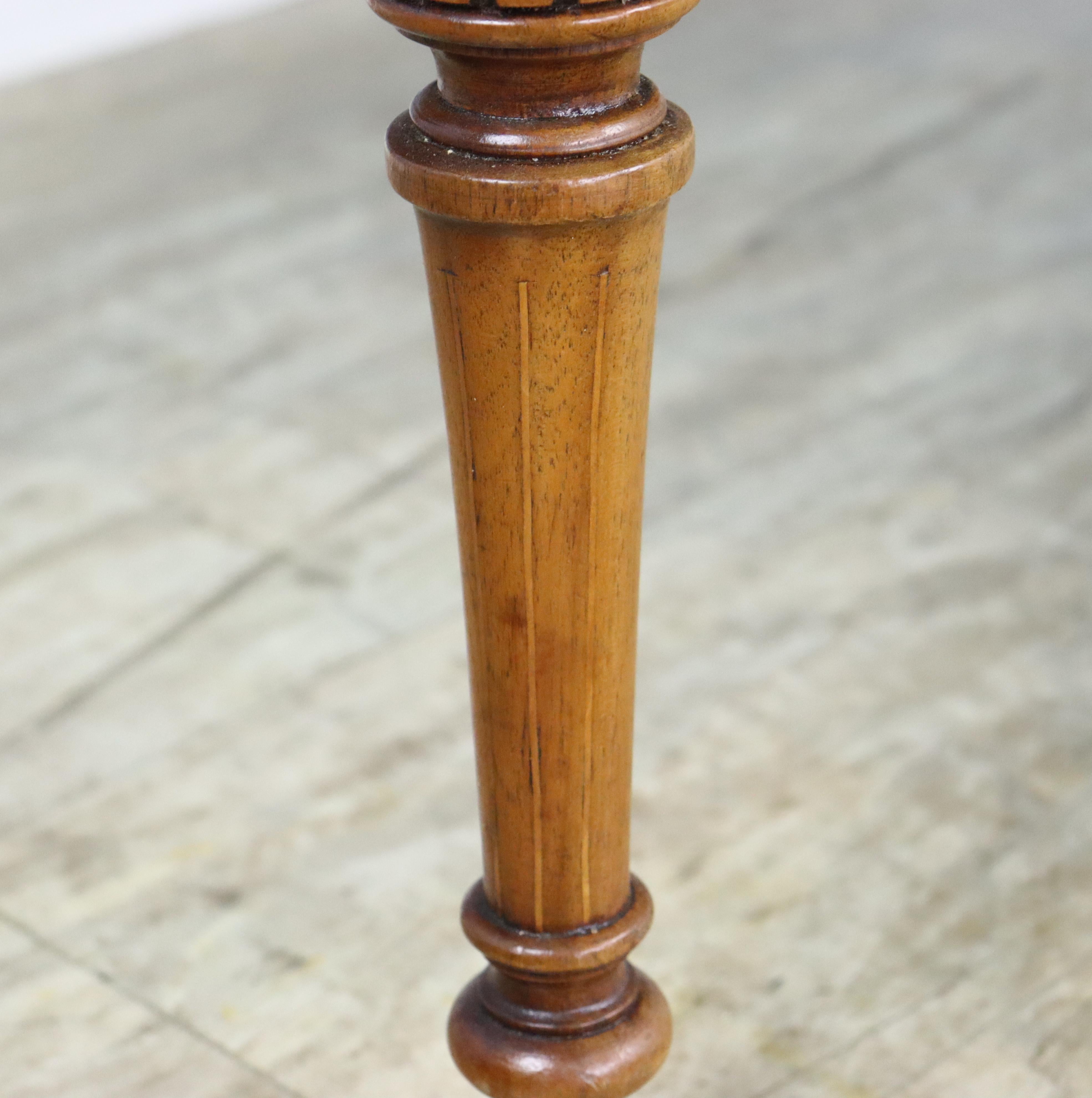 Four Legged Mahogany Stool, Inlayed Legs For Sale 1