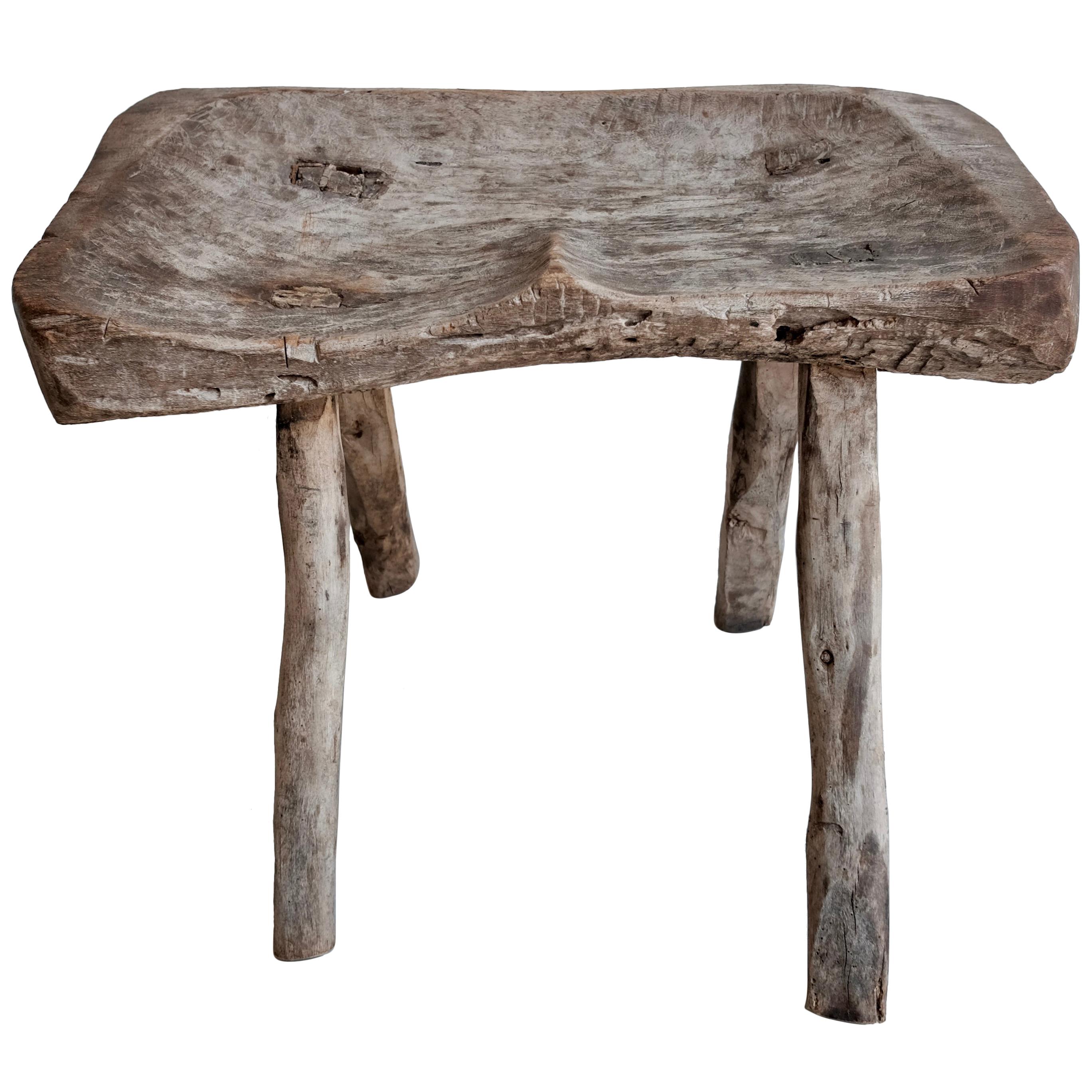 Four Legged Primitive Stool from Mexico