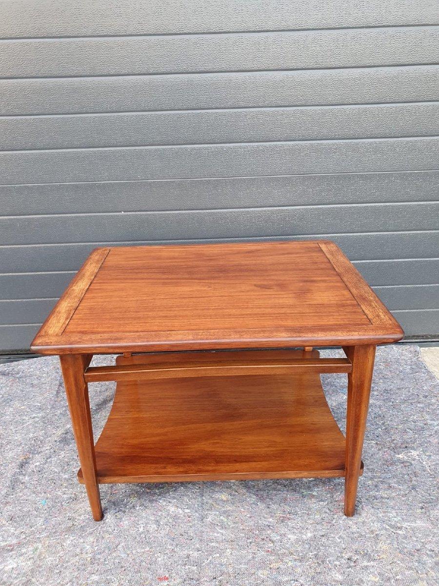 Four Legs and Two Trays Oak Side Table, Stamped In Good Condition For Sale In CRÉTEIL, FR