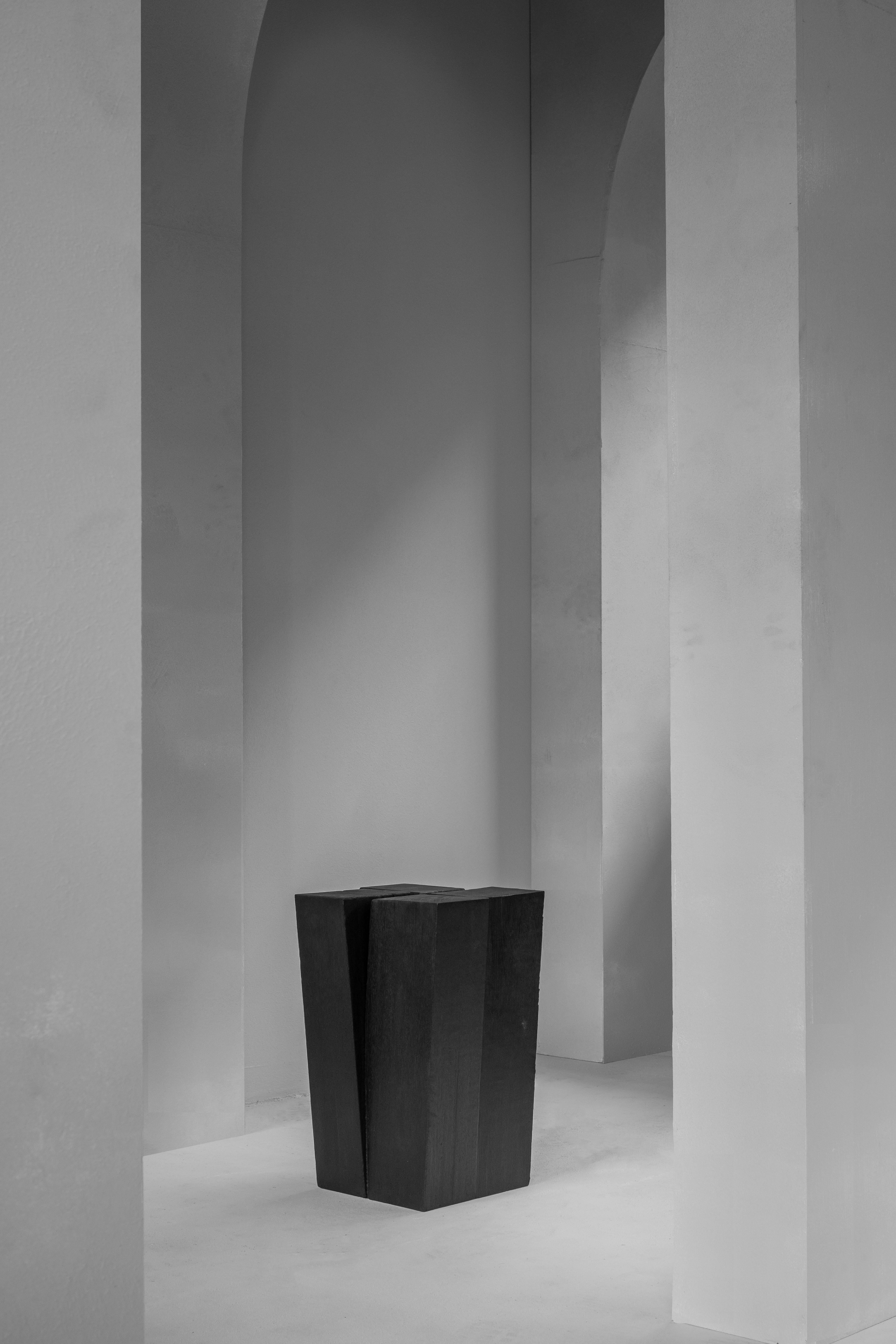 Patinated Four Legs Steel Signed Stool, Arno Declercq