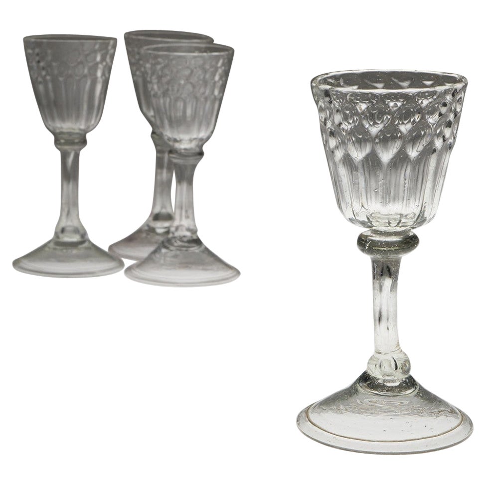 Four Liege Wine Glasses c1720