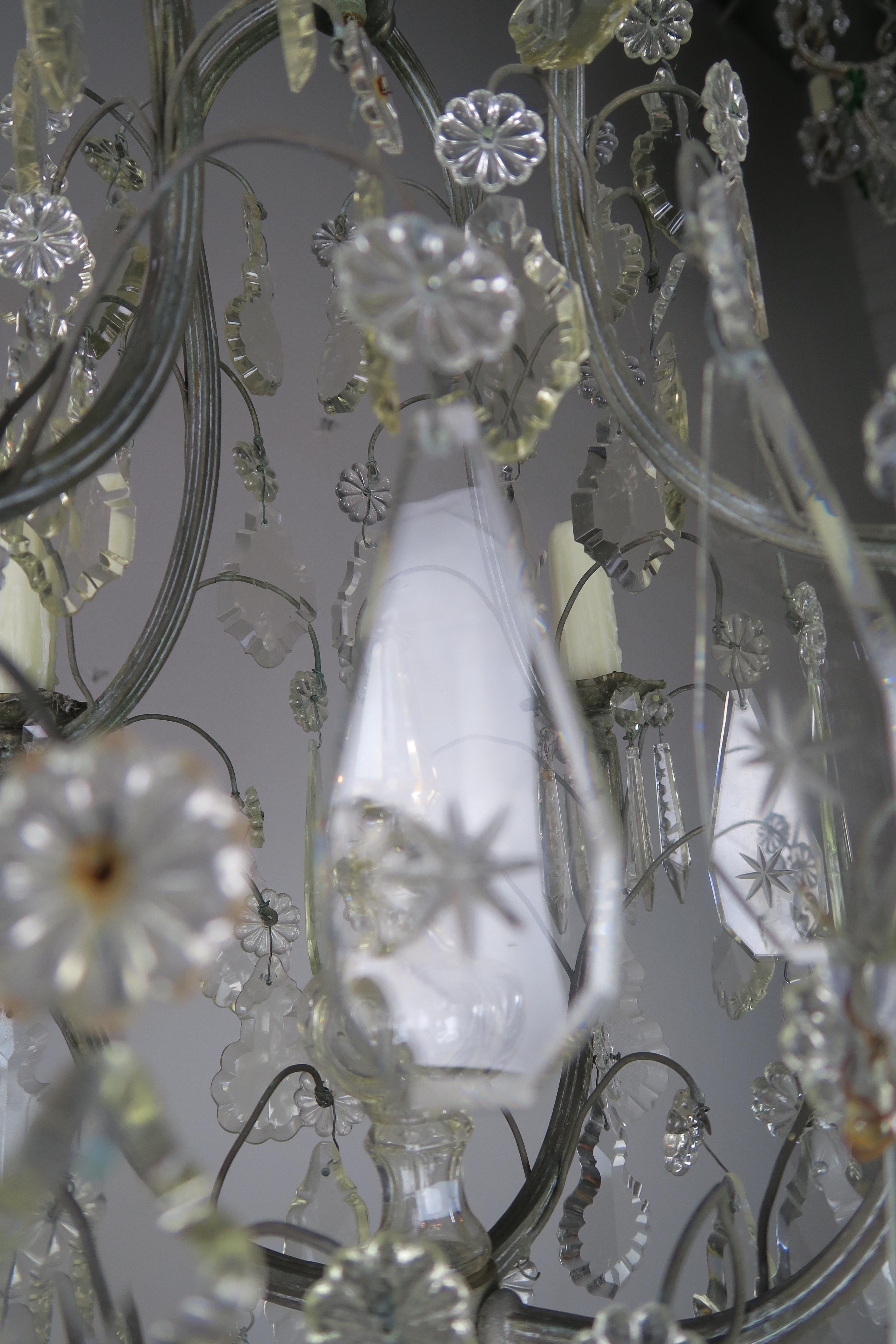 Four-Light Italian Crystal Chandelier, circa 1930s 5
