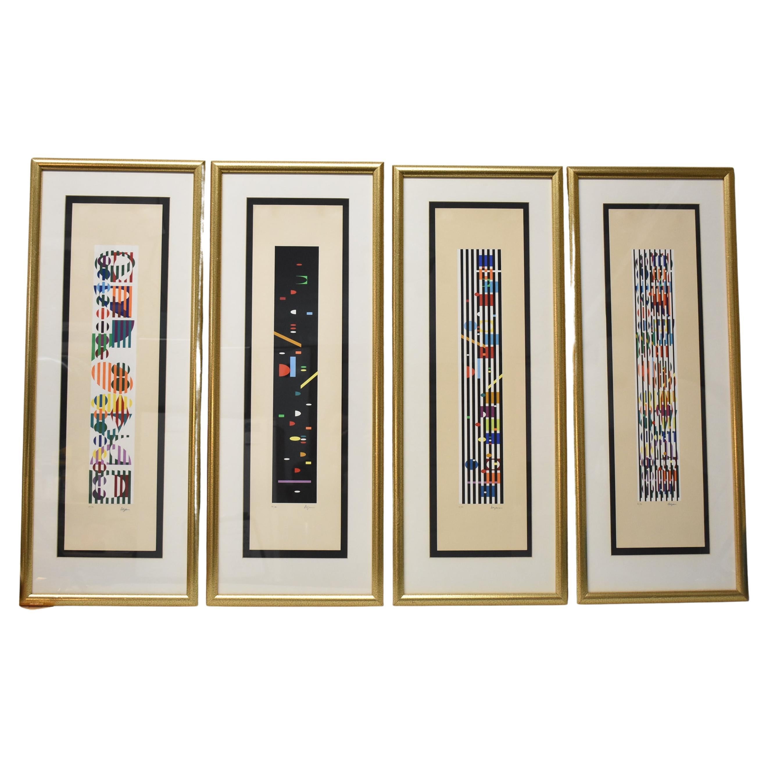 Four Limited Edition Prints By Yaacov Agam 89 / 180 For Sale