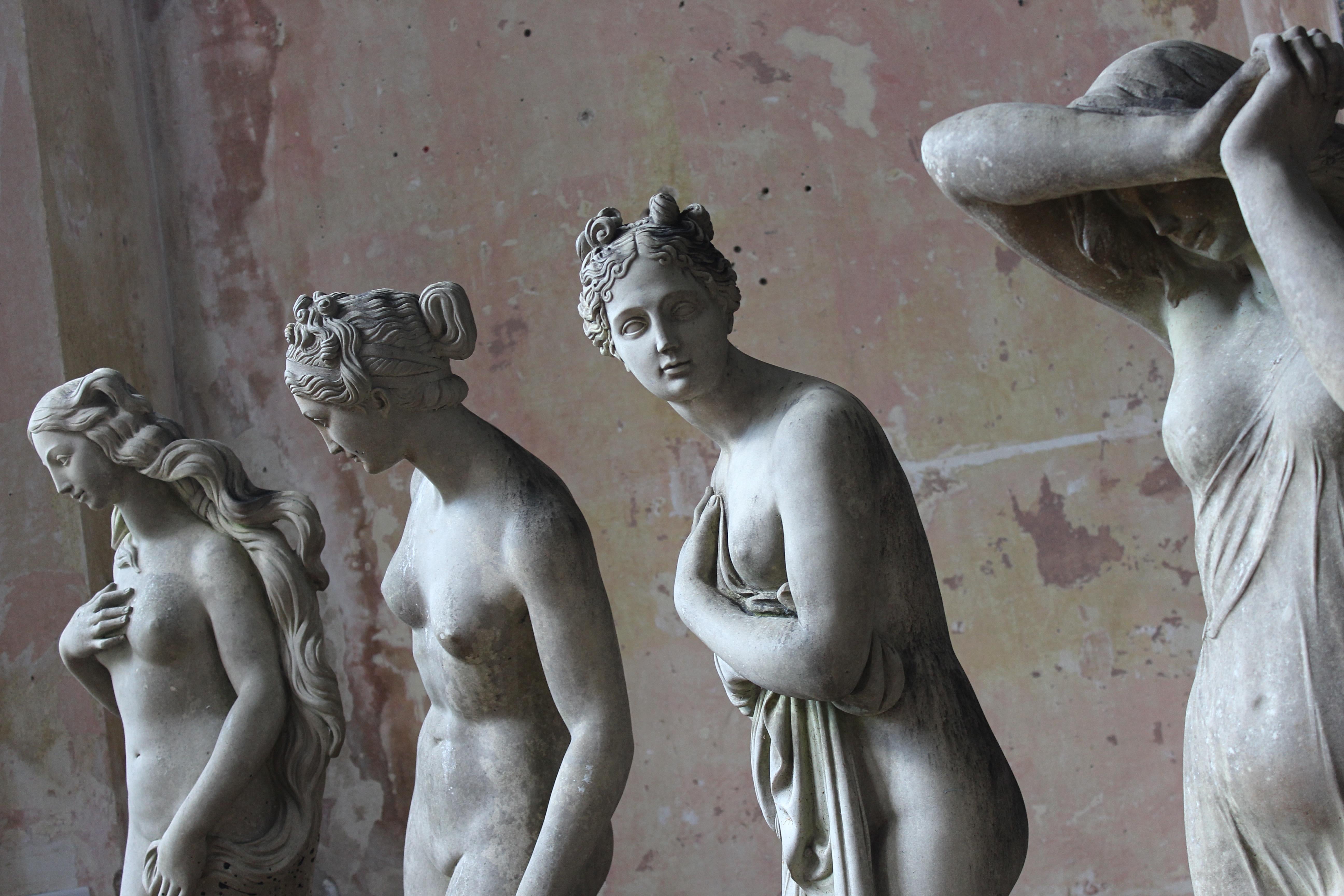 Four Lorenzo Dal Torrione Classicist Grand Tour Female Statues Pietrasanta Italy For Sale 1