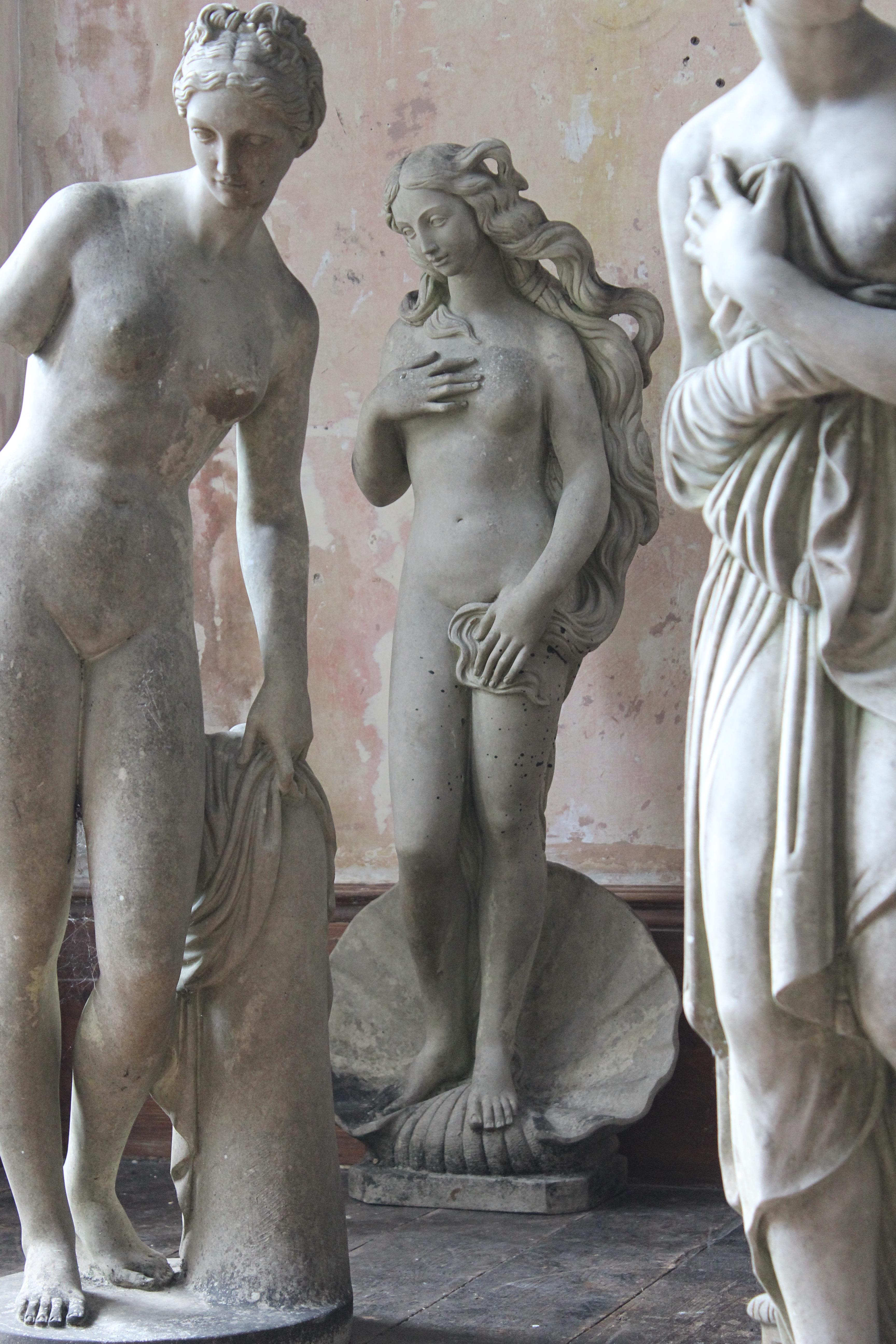 Cast Four Lorenzo Dal Torrione Classicist Grand Tour Female Statues Pietrasanta Italy For Sale