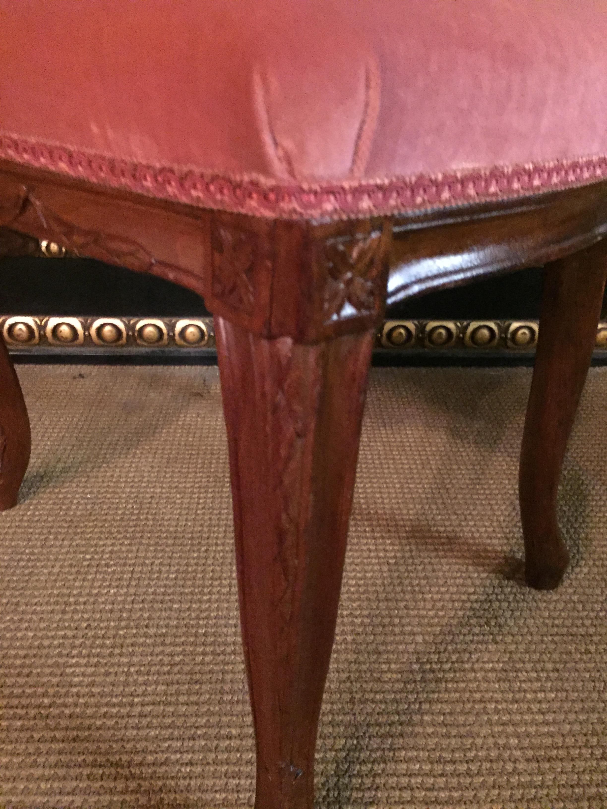Hand-Carved Four Louis Seize Chairs, circa 1850-1880
