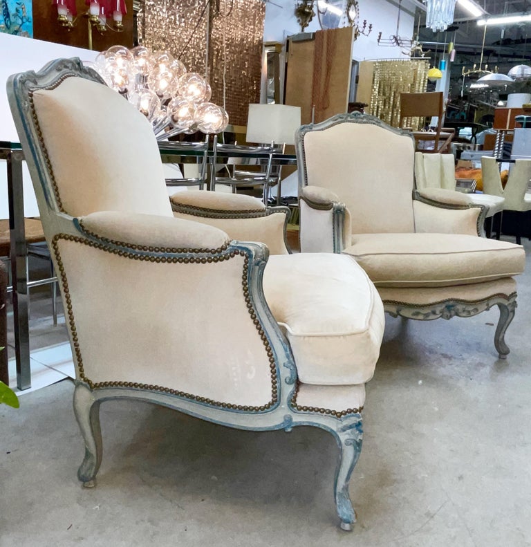 Spanish Four Louis XV Style Bergeres For Sale
