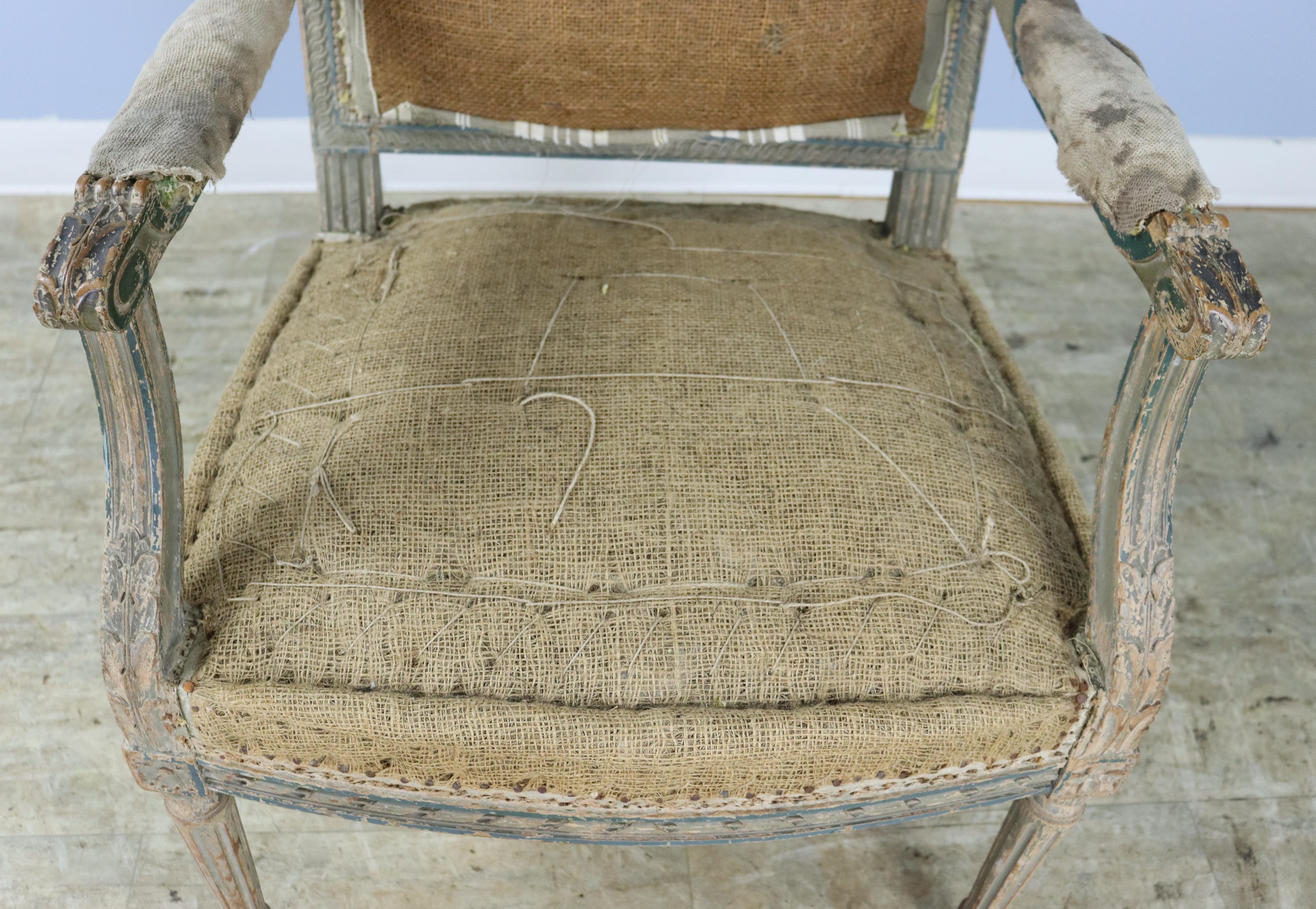 Vier Louis-XVI-Sessel, Originalfarbe und Zustand (19. Jahrhundert) im Angebot