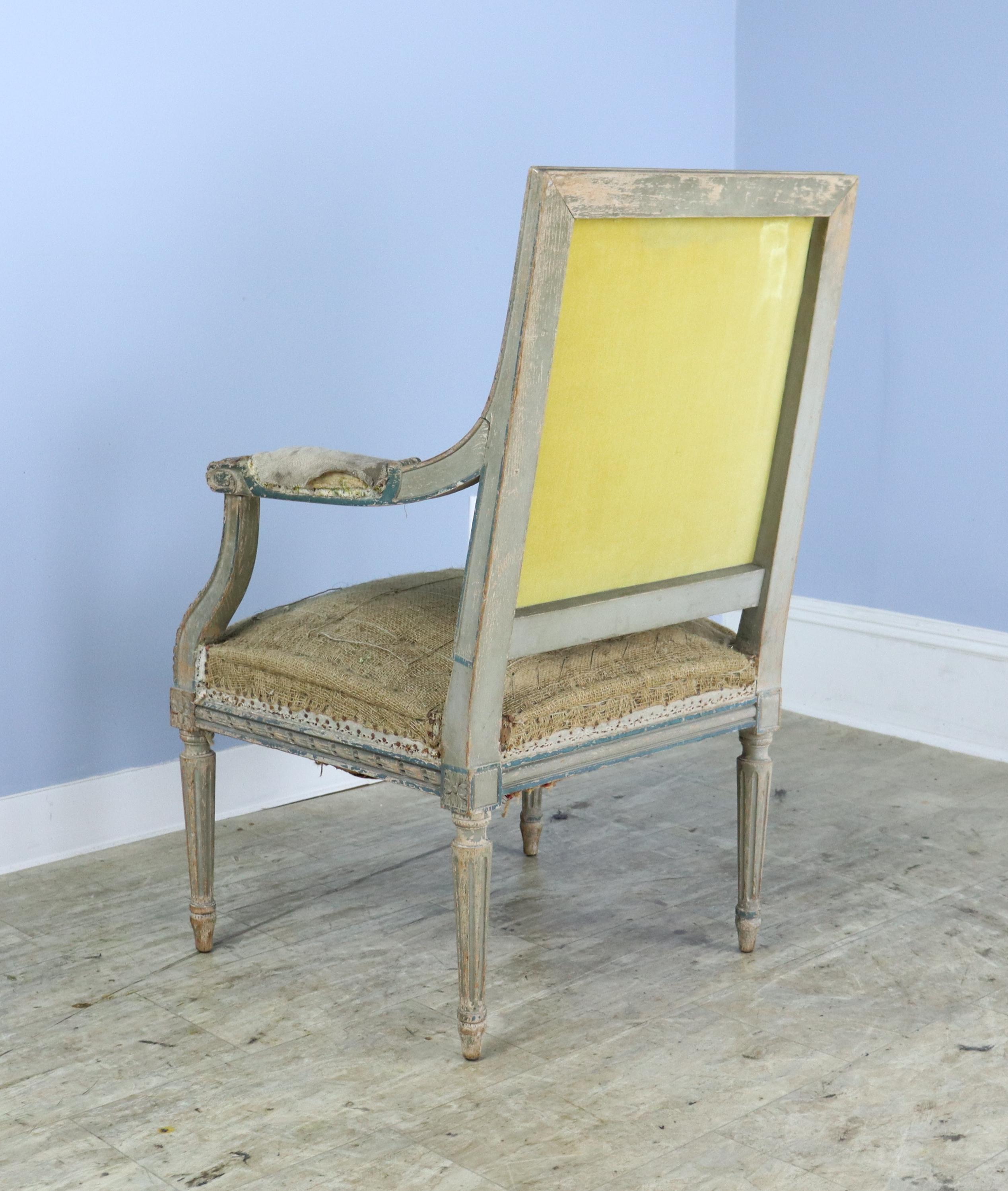 Four Louis XVI Armchairs, Original Paint and Condition For Sale 2