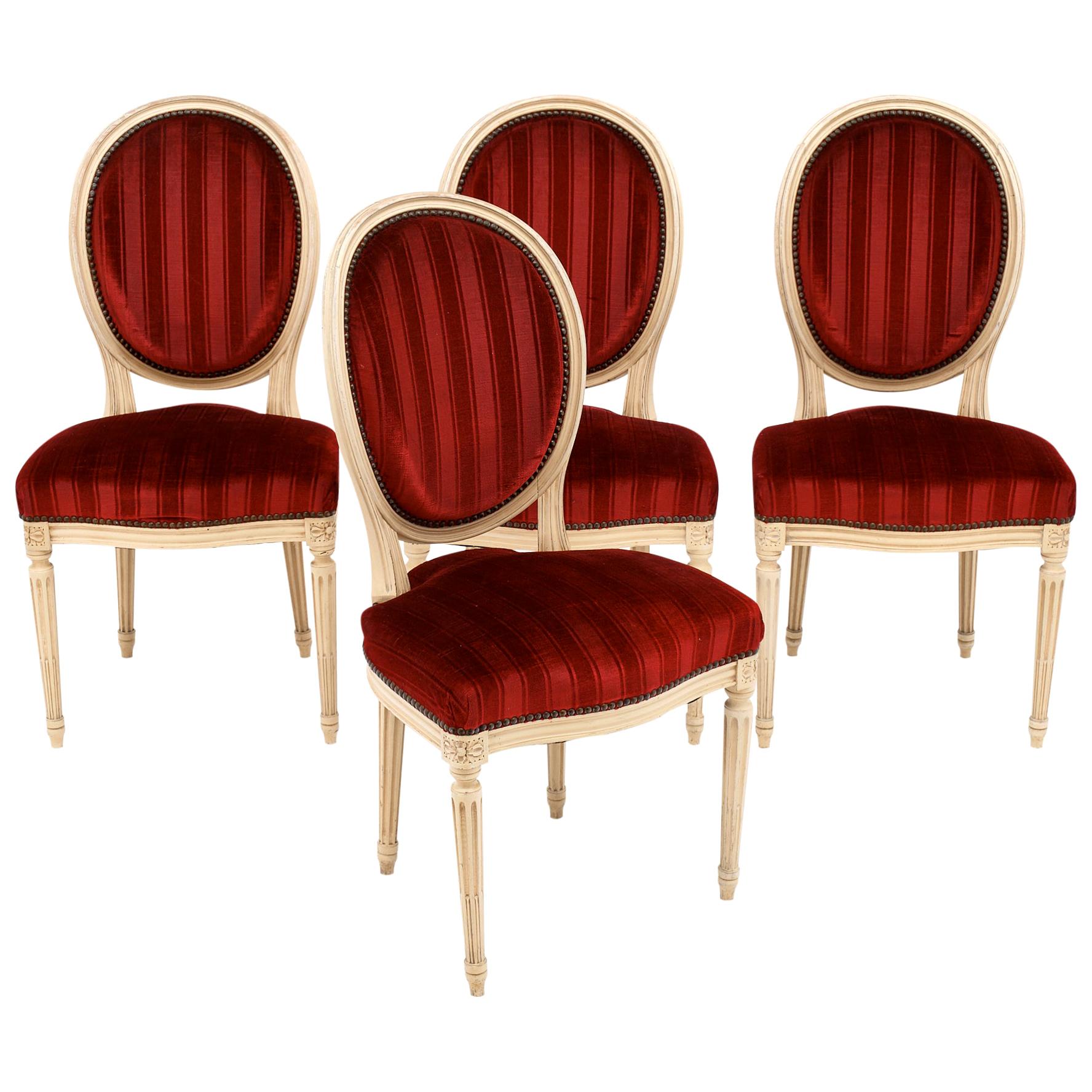 Four Louis XVI Style French Chairs