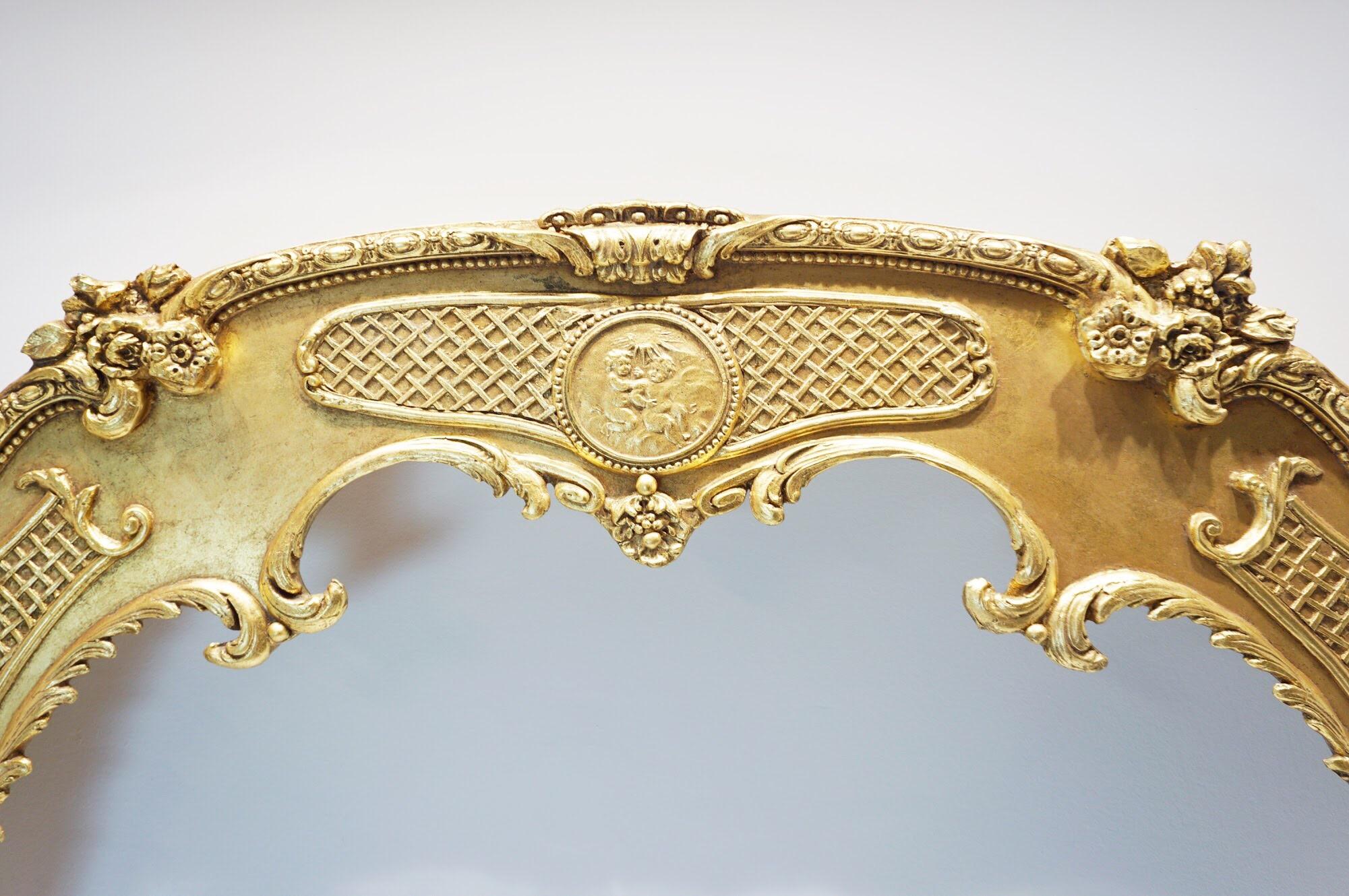 Carved Louis XVI Style Giltwood Window Cornice, Four Available 