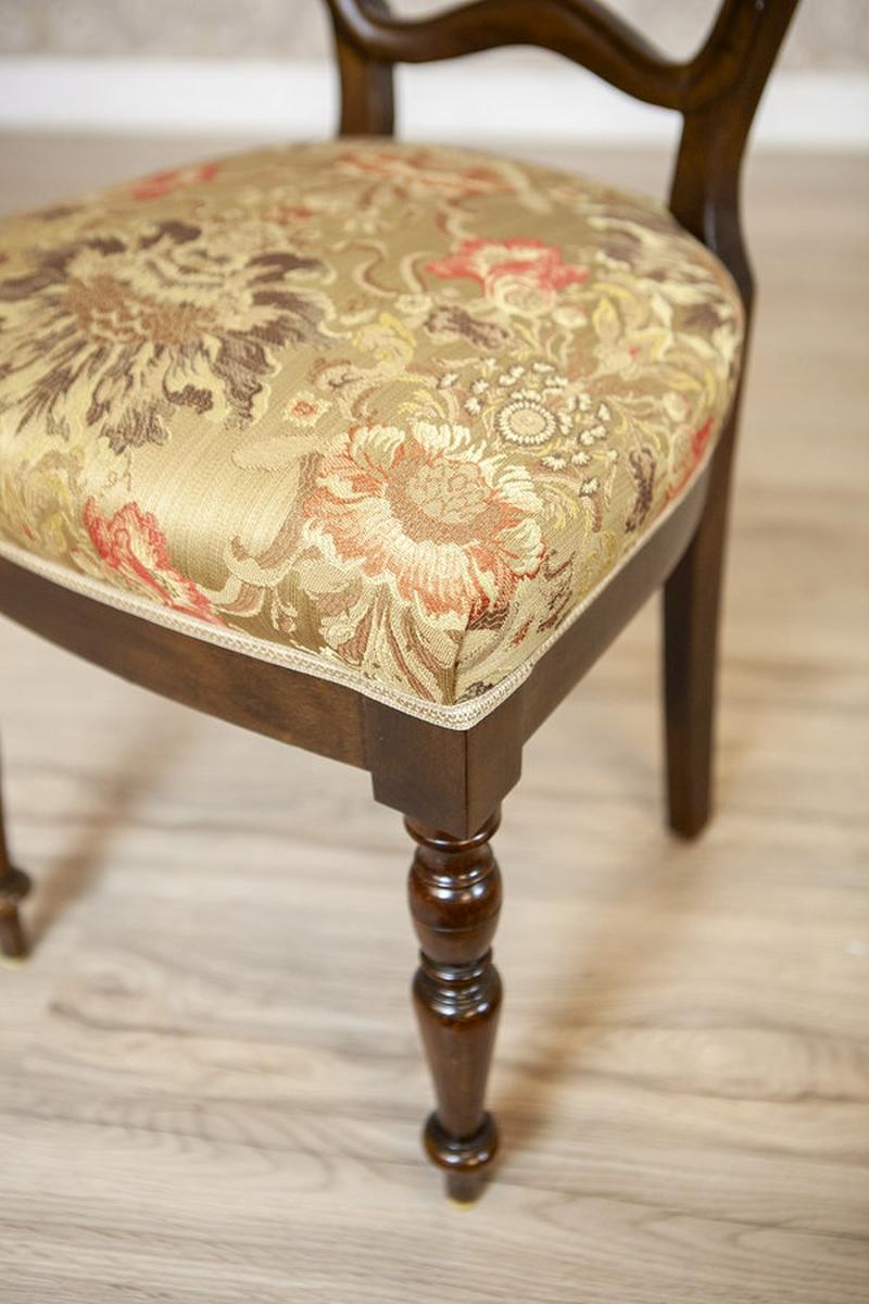 Four Mahogany Chairs in Floral Upholstery, Circa 1930, Set of 4 For Sale 5