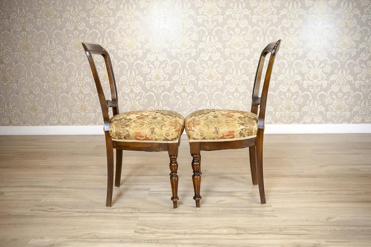 Four Mahogany Chairs in Floral Upholstery, Circa 1930, Set of 4 For Sale 2