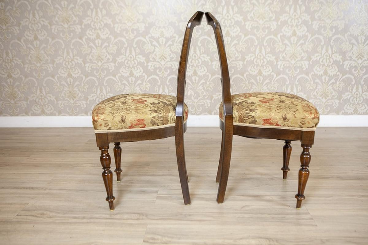 Four Mahogany Chairs in Floral Upholstery, Circa 1930, Set of 4 For Sale 3