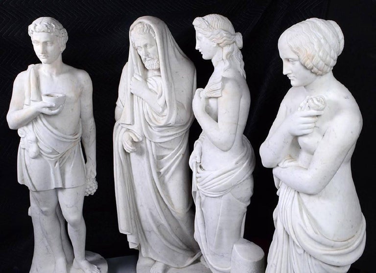 Four Marble Statues of the Four Seasons For Sale at 1stdibs