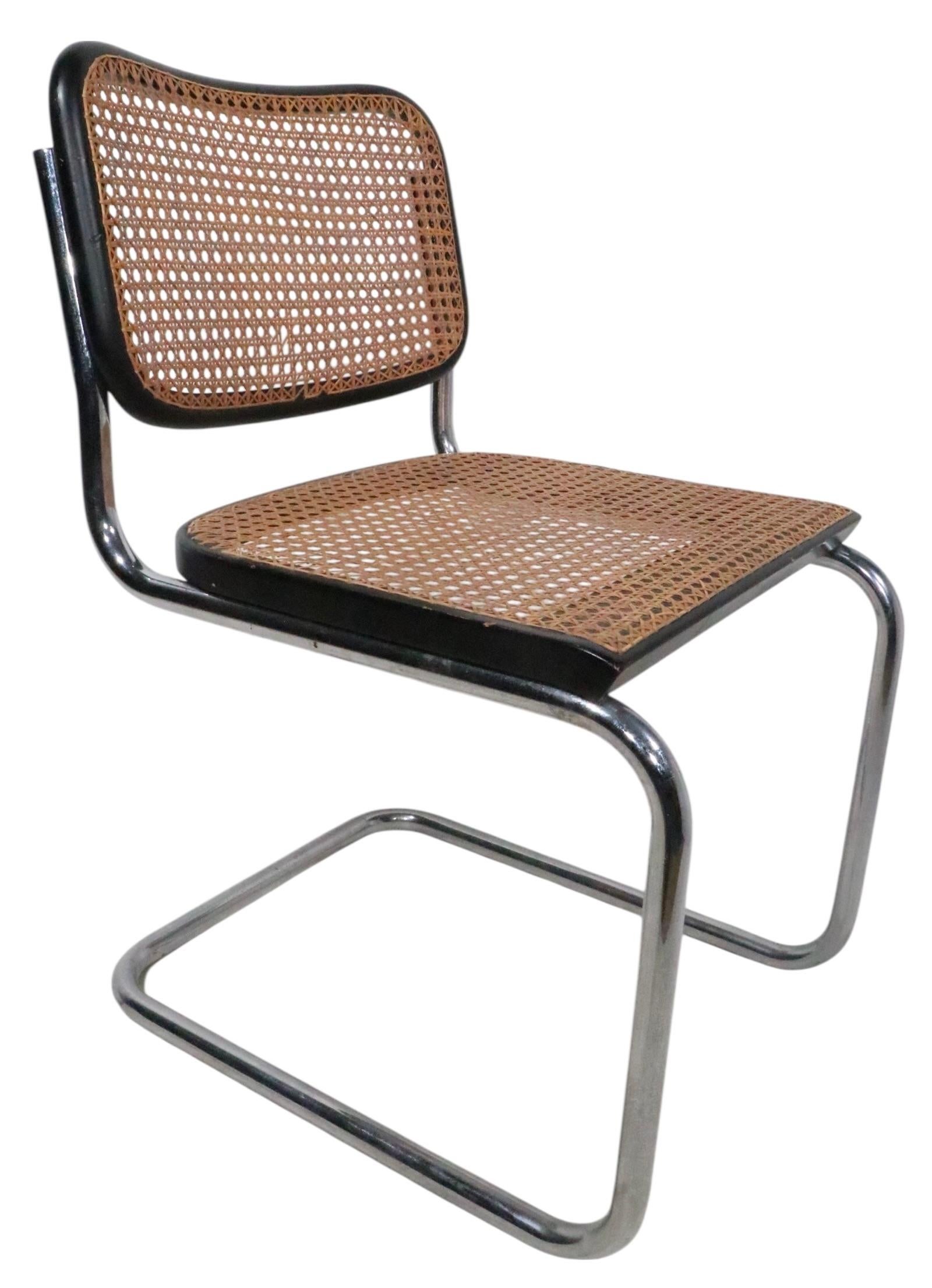 Vier Marcel Breuer Cesca Stühle Made in Italy ca. 1970's im Angebot 2