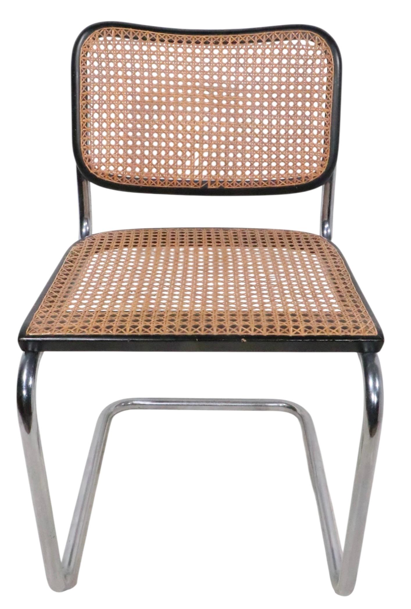 Vier Marcel Breuer Cesca Stühle Made in Italy ca. 1970's im Angebot 3