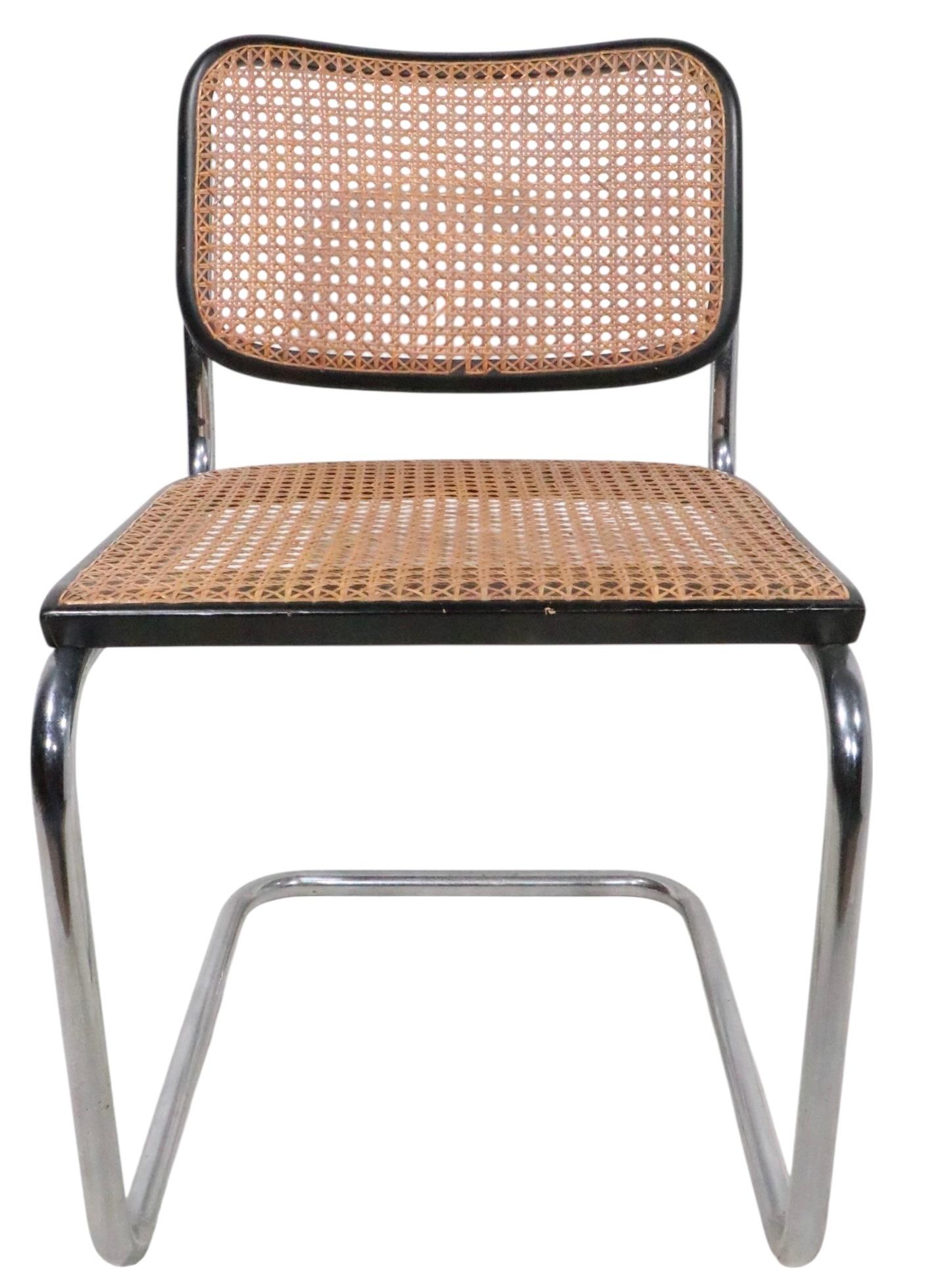 Vier Marcel Breuer Cesca Stühle Made in Italy ca. 1970's im Angebot 4