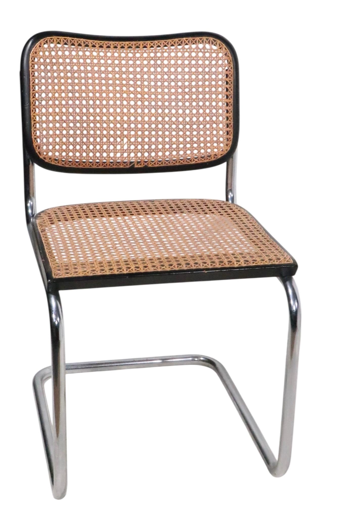 Vier Marcel Breuer Cesca Stühle Made in Italy ca. 1970's im Angebot 6